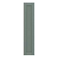 GoodHome Alpinia Matt Green Painted Wood Effect Shaker Tall larder Cabinet door (W)300mm (H)1467mm (T)18mm