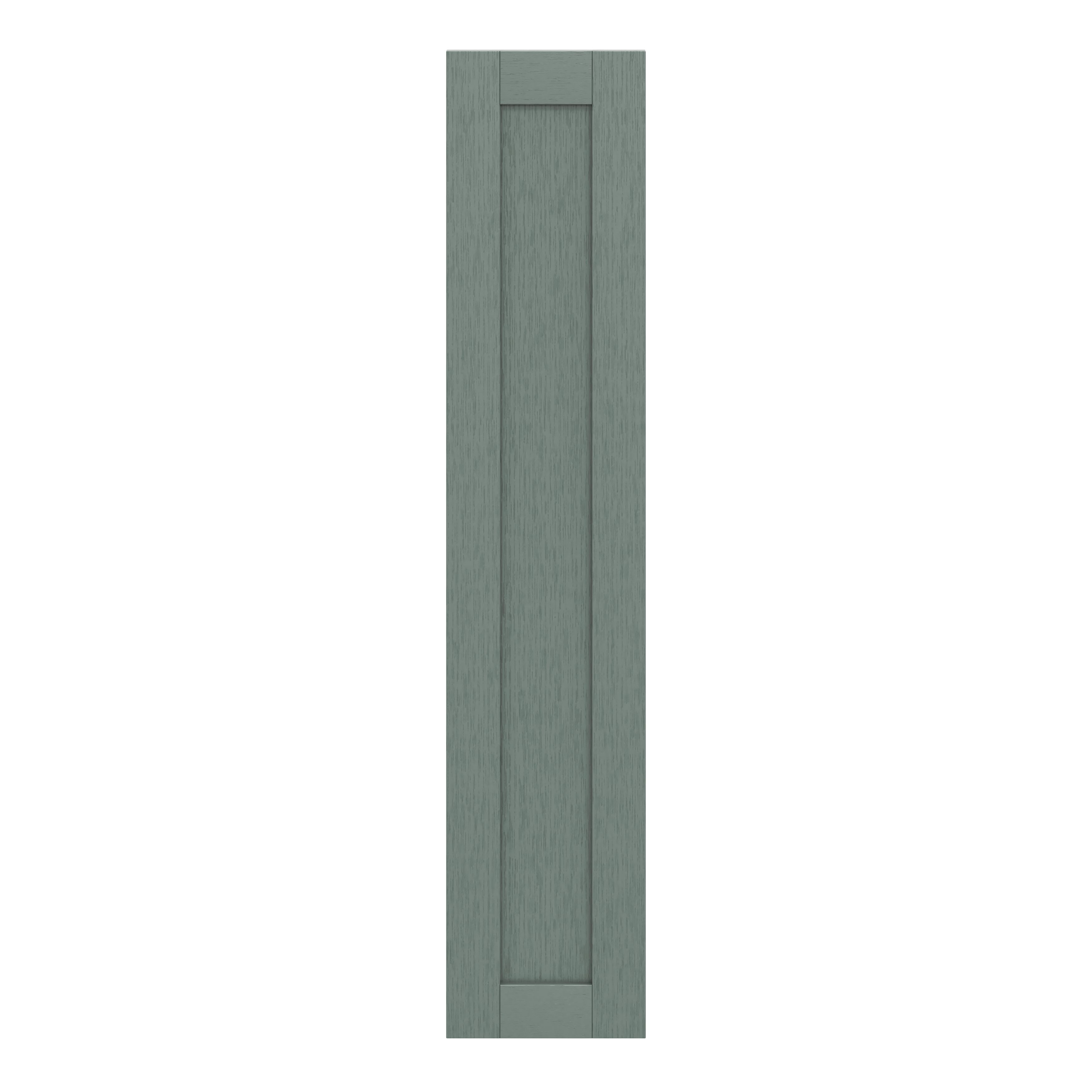 GoodHome Alpinia Matt Green Painted Wood Effect Shaker Tall larder Cabinet door (W)300mm (H)1467mm (T)18mm