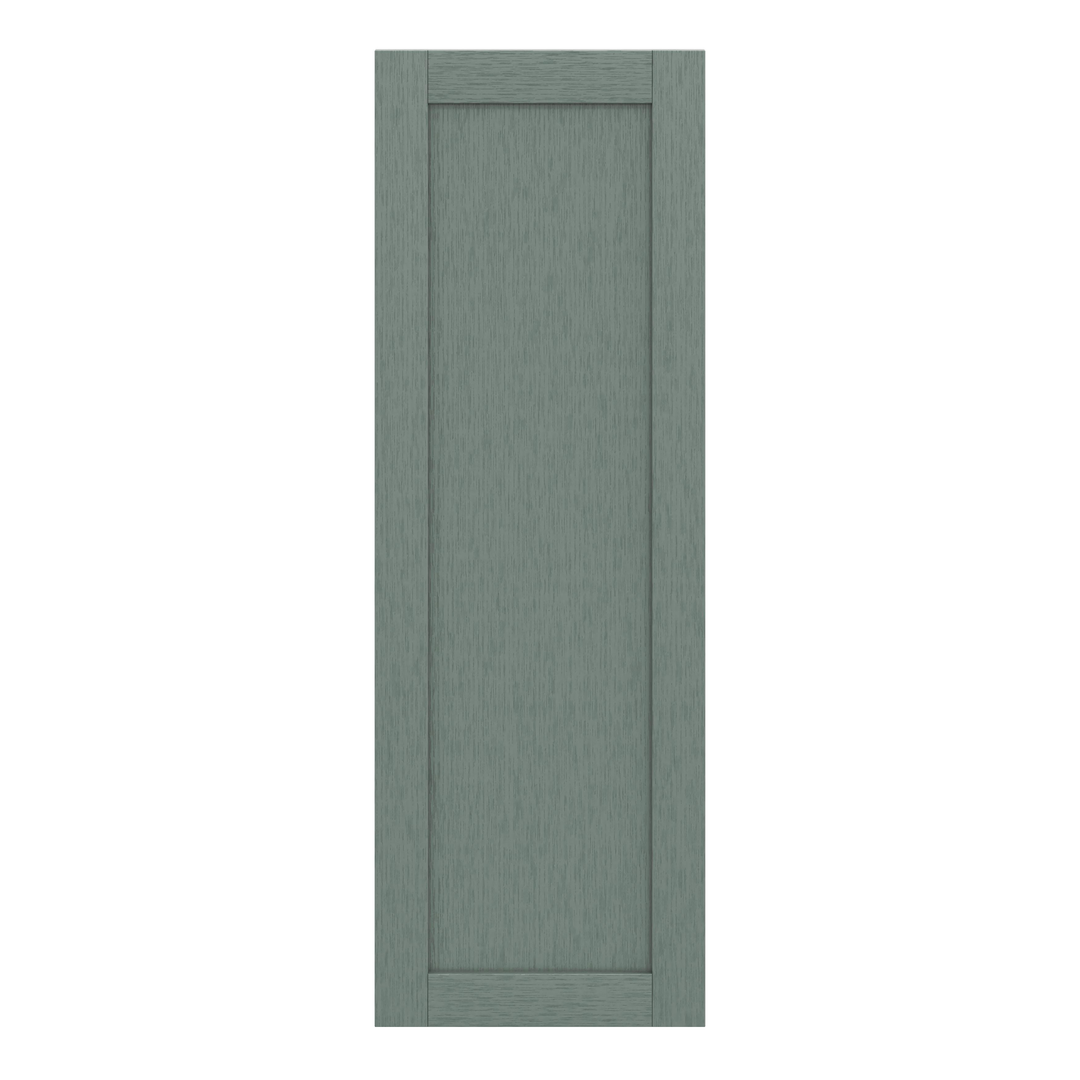 GoodHome Alpinia Matt Green Painted Wood Effect Shaker Tall larder Cabinet door (W)500mm (H)1467mm (T)18mm