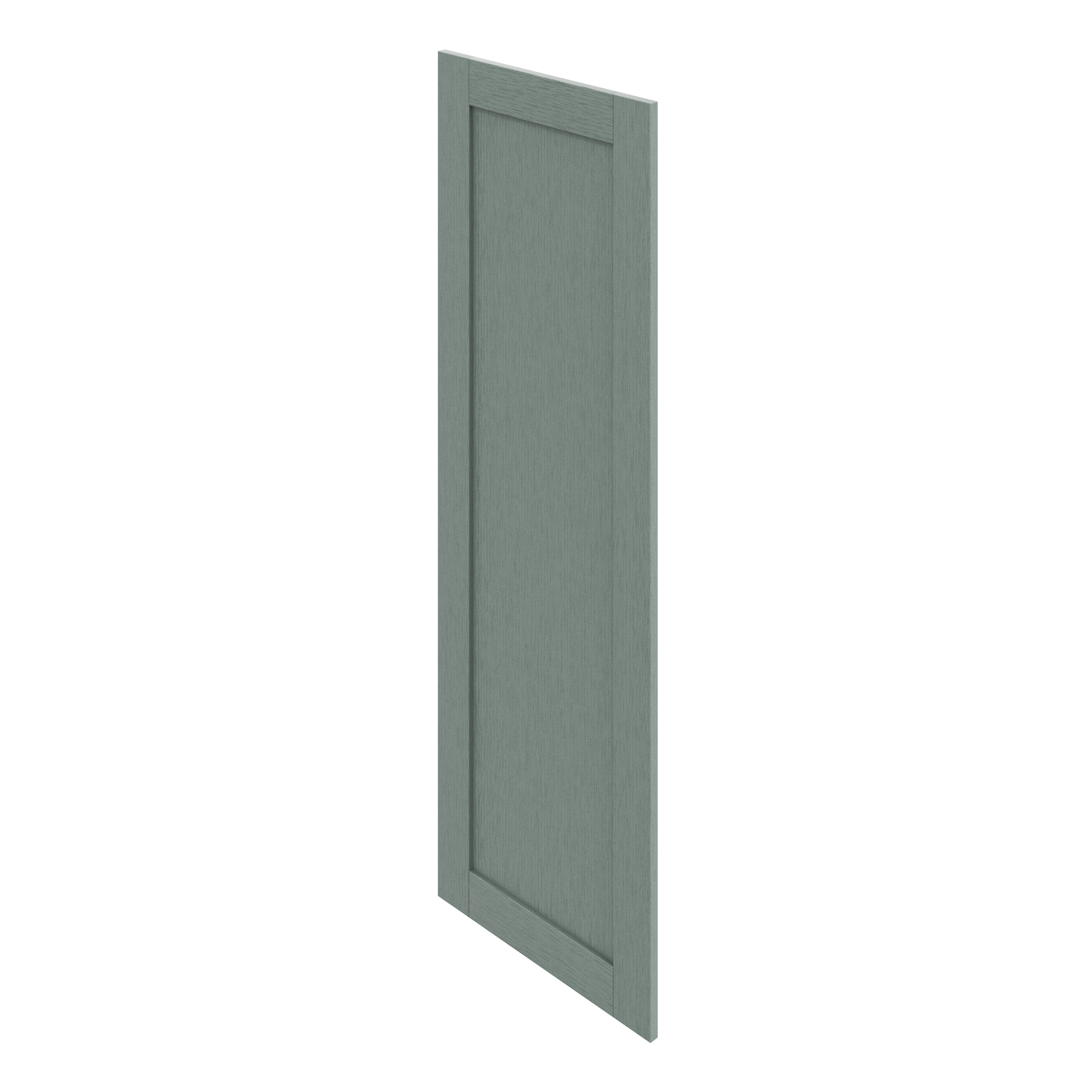 GoodHome Alpinia Matt Green Painted Wood Effect Shaker Tall larder Cabinet door (W)500mm (H)1467mm (T)18mm