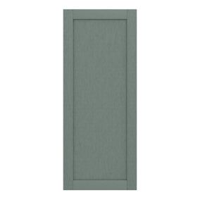 GoodHome Alpinia Matt Green Painted Wood Effect Shaker Tall larder Cabinet door (W)600mm (H)1467mm (T)18mm