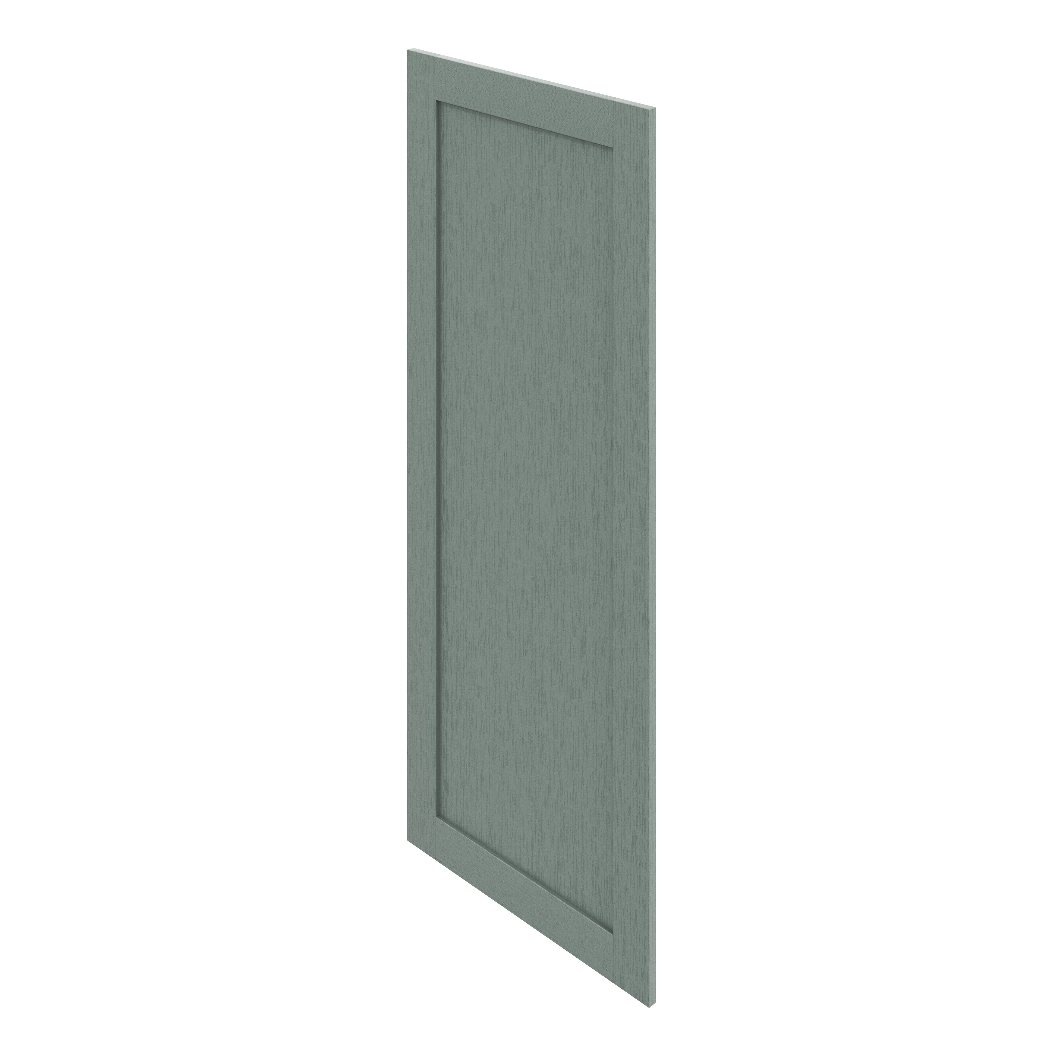 GoodHome Alpinia Matt Green Painted Wood Effect Shaker Tall larder Cabinet door (W)600mm (H)1467mm (T)18mm
