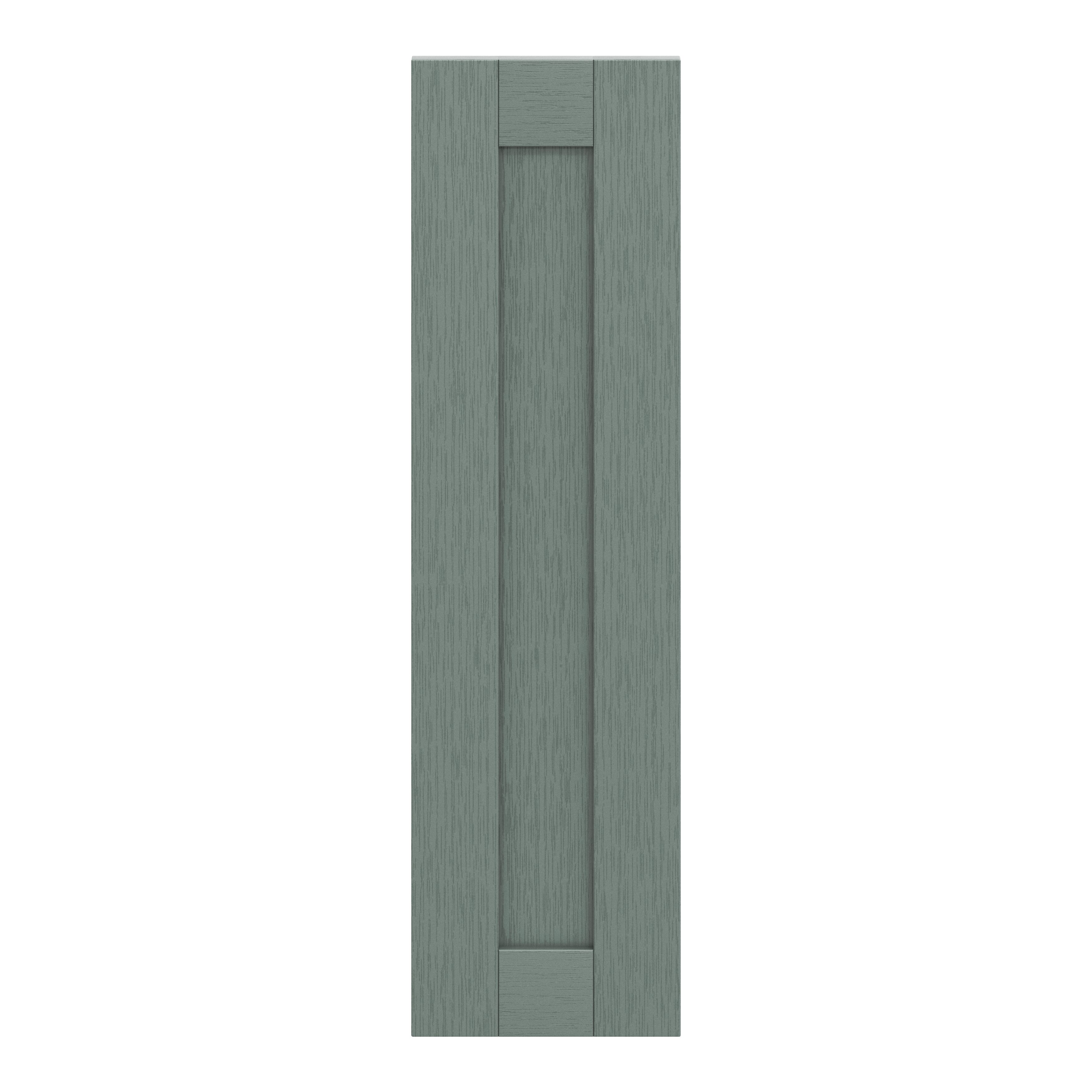 GoodHome Alpinia Matt Green Painted Wood Effect Shaker Tall wall Cabinet door (W)250mm (H)895mm (T)18mm