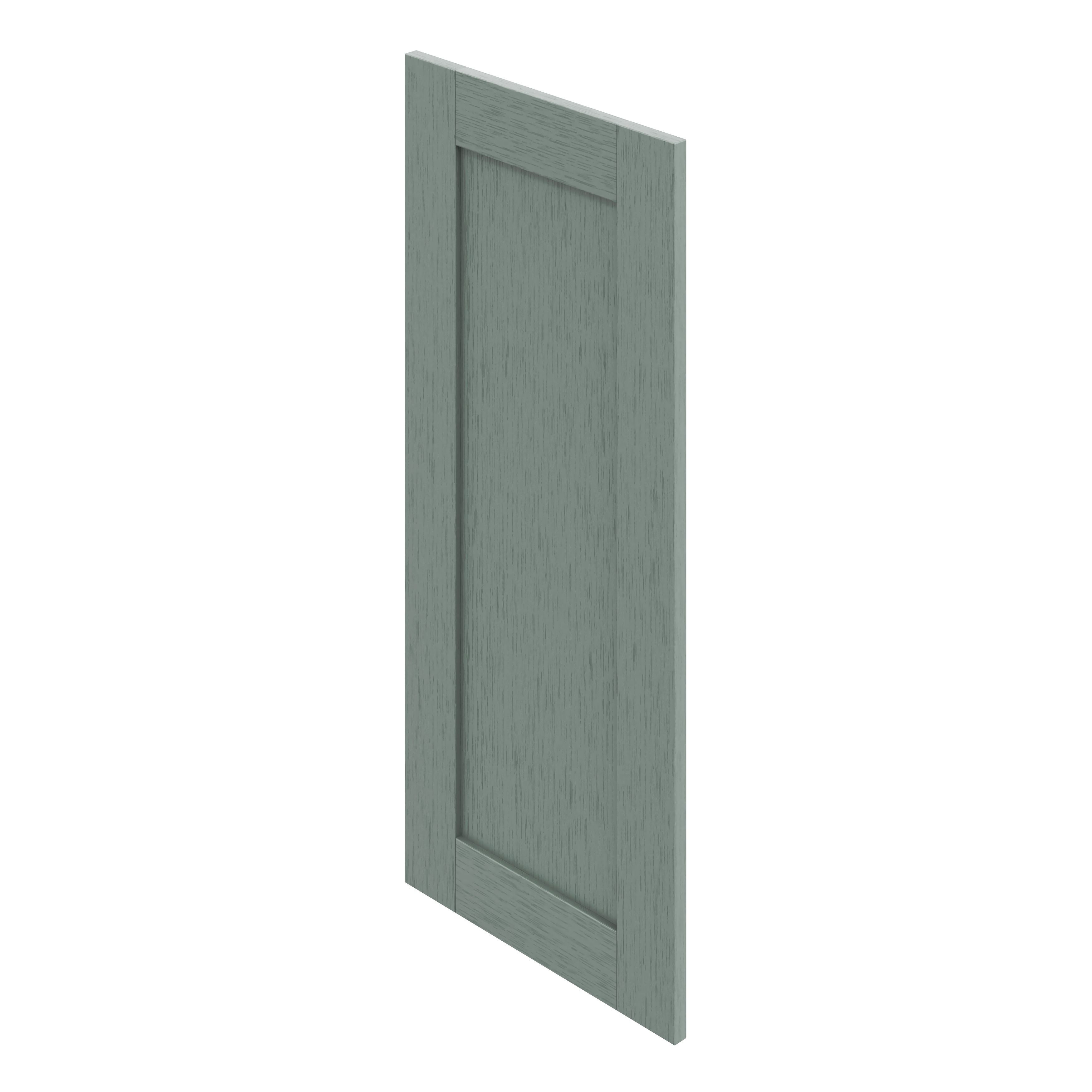 GoodHome Alpinia Matt Green Painted Wood Effect Shaker Tall wall Cabinet door (W)400mm (H)895mm (T)18mm