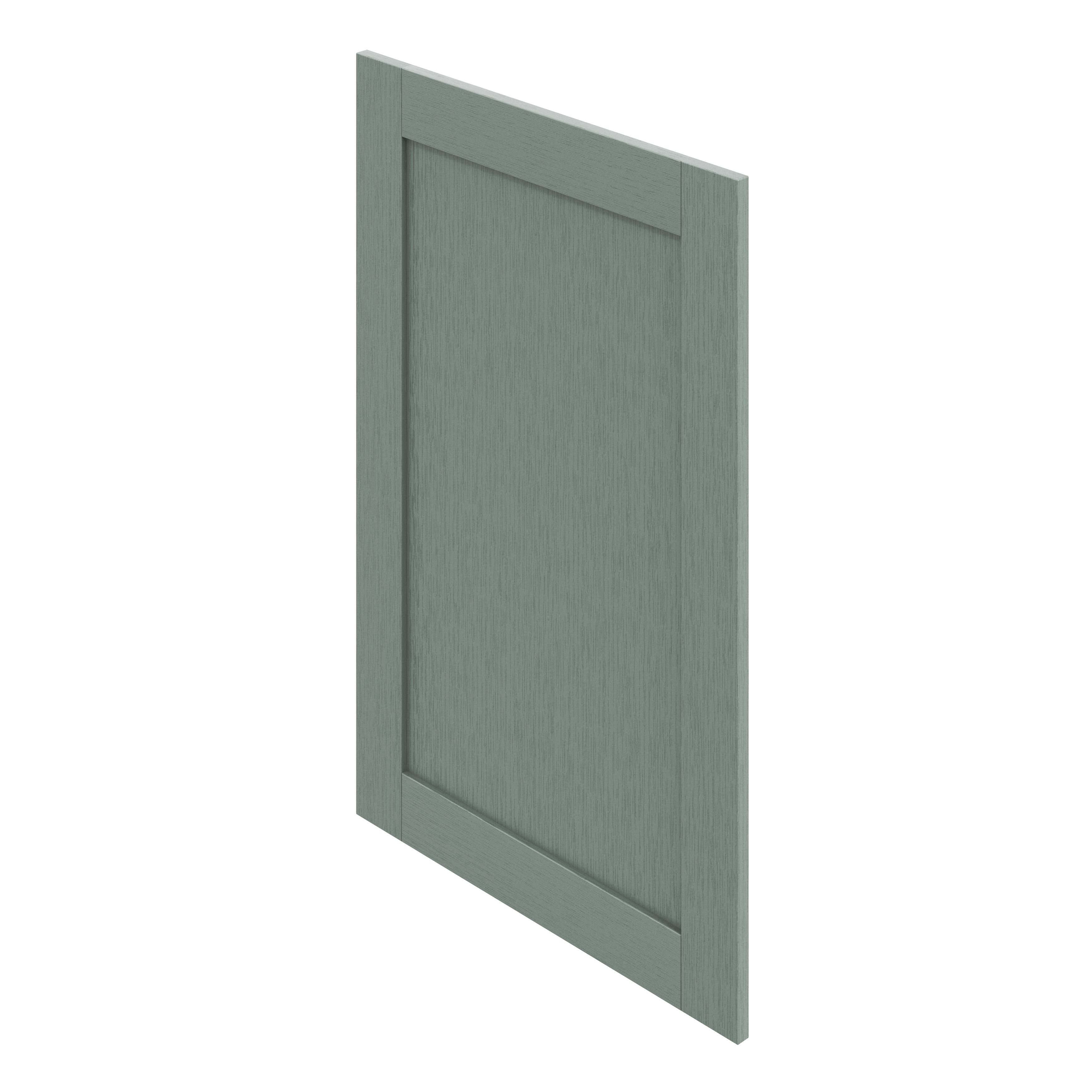GoodHome Alpinia Matt Green Painted Wood Effect Shaker Tall wall Cabinet door (W)600mm (H)895mm (T)18mm