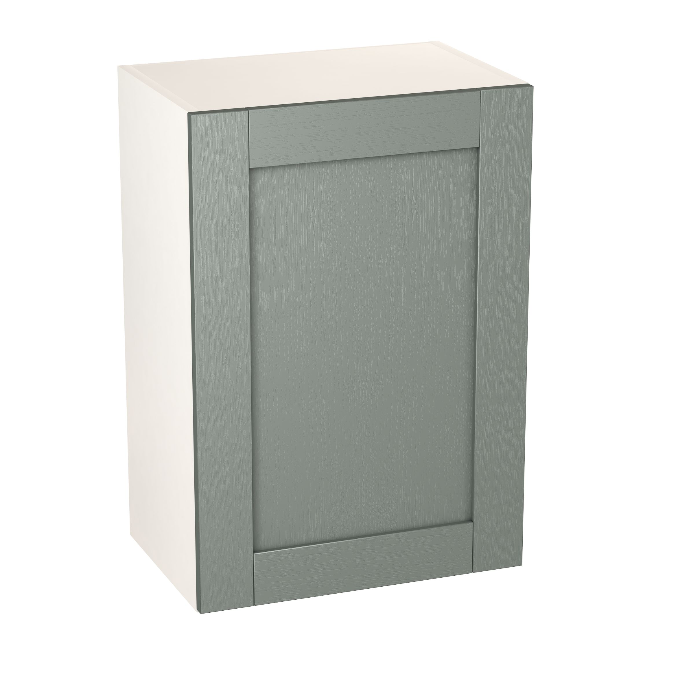 GoodHome Alpinia Matt Green Painted Wood Effect Shaker Wall Kitchen cabinet (W)500mm (H)720mm