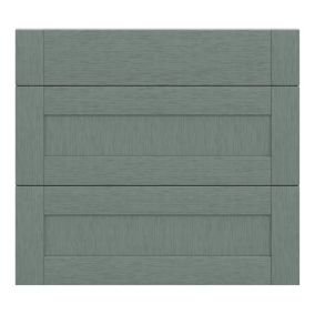 GoodHome Alpinia Matt green wood effect Drawer front, Pack of 3 (H)715mm (W)797mm (T)18mm