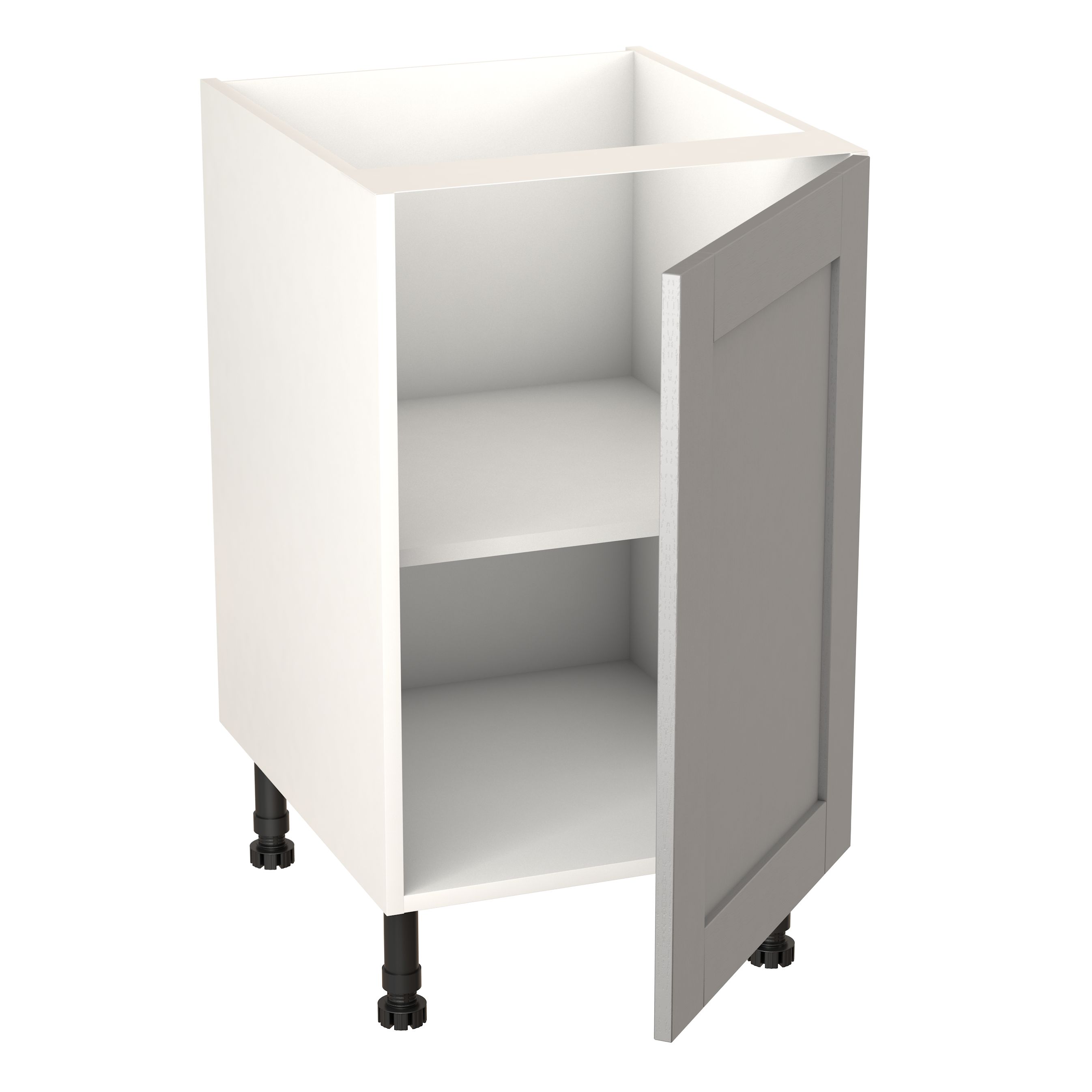 GoodHome Alpinia Matt grey painted wood effect shaker Base Kitchen cabinet (W)500mm (H)720mm