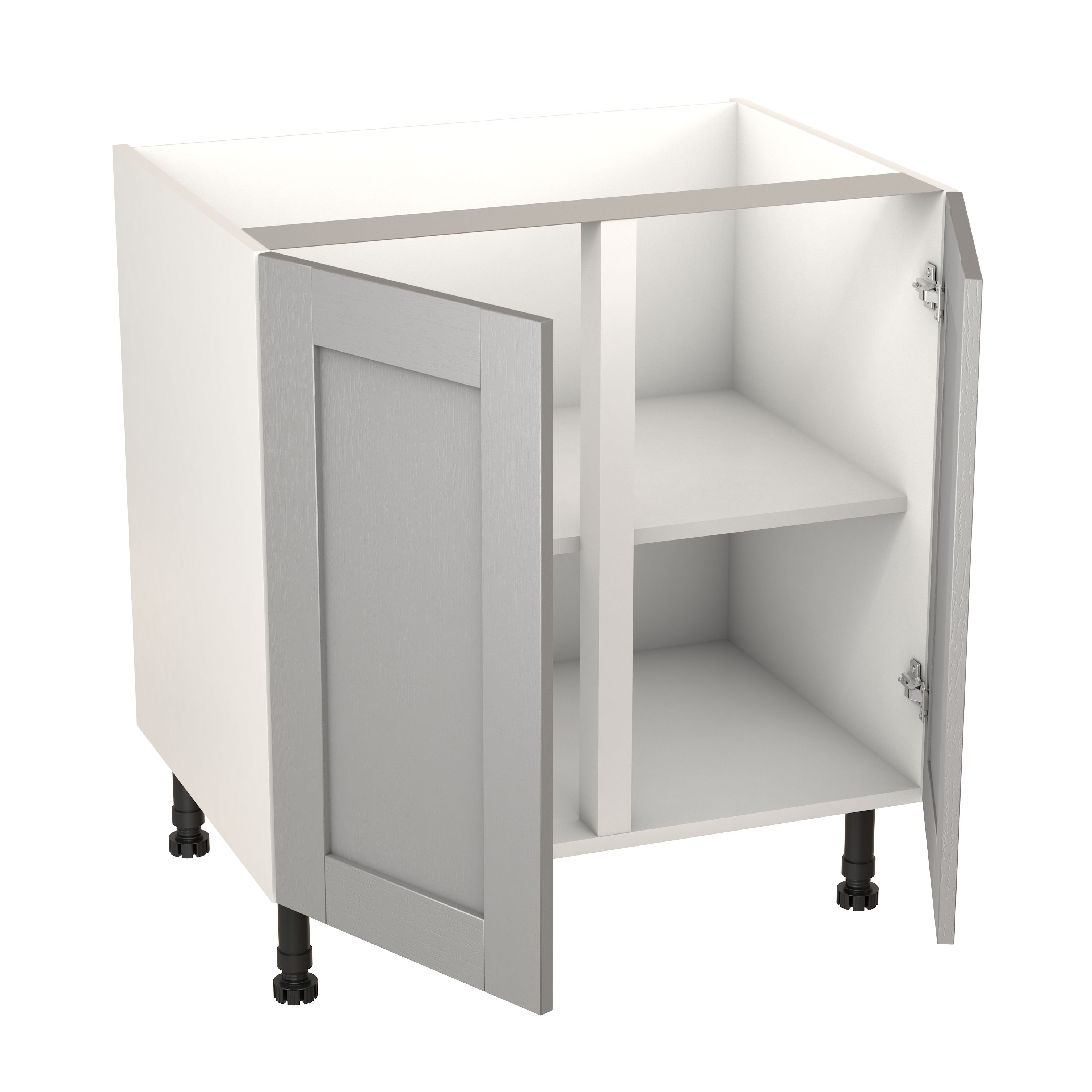 GoodHome Alpinia Matt grey painted wood effect shaker Base Kitchen cabinet (W)800mm (H)720mm