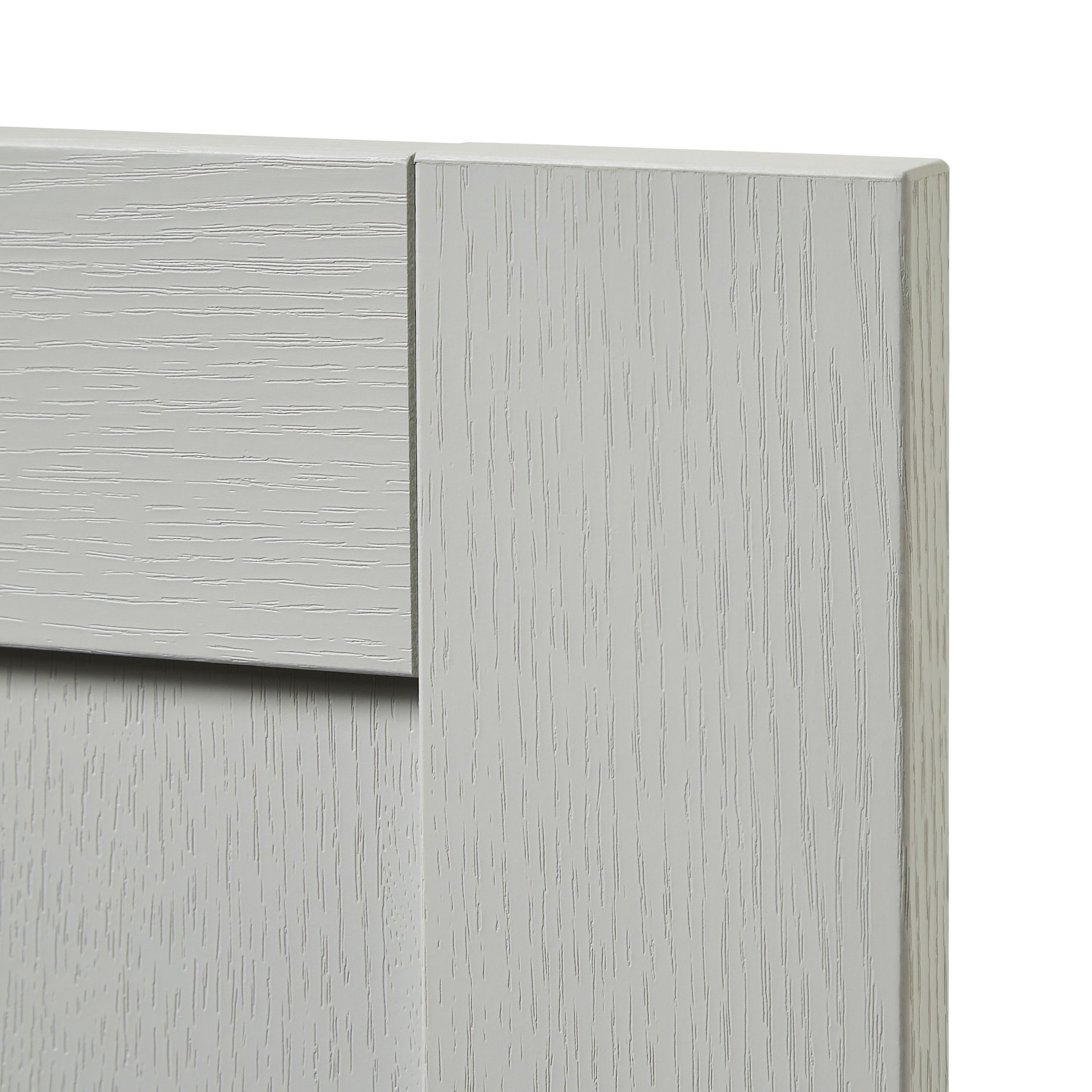 GoodHome Alpinia Matt grey painted wood effect shaker Drawer front, bridging door & bi fold door, (W)800mm (H)356mm (T)18mm