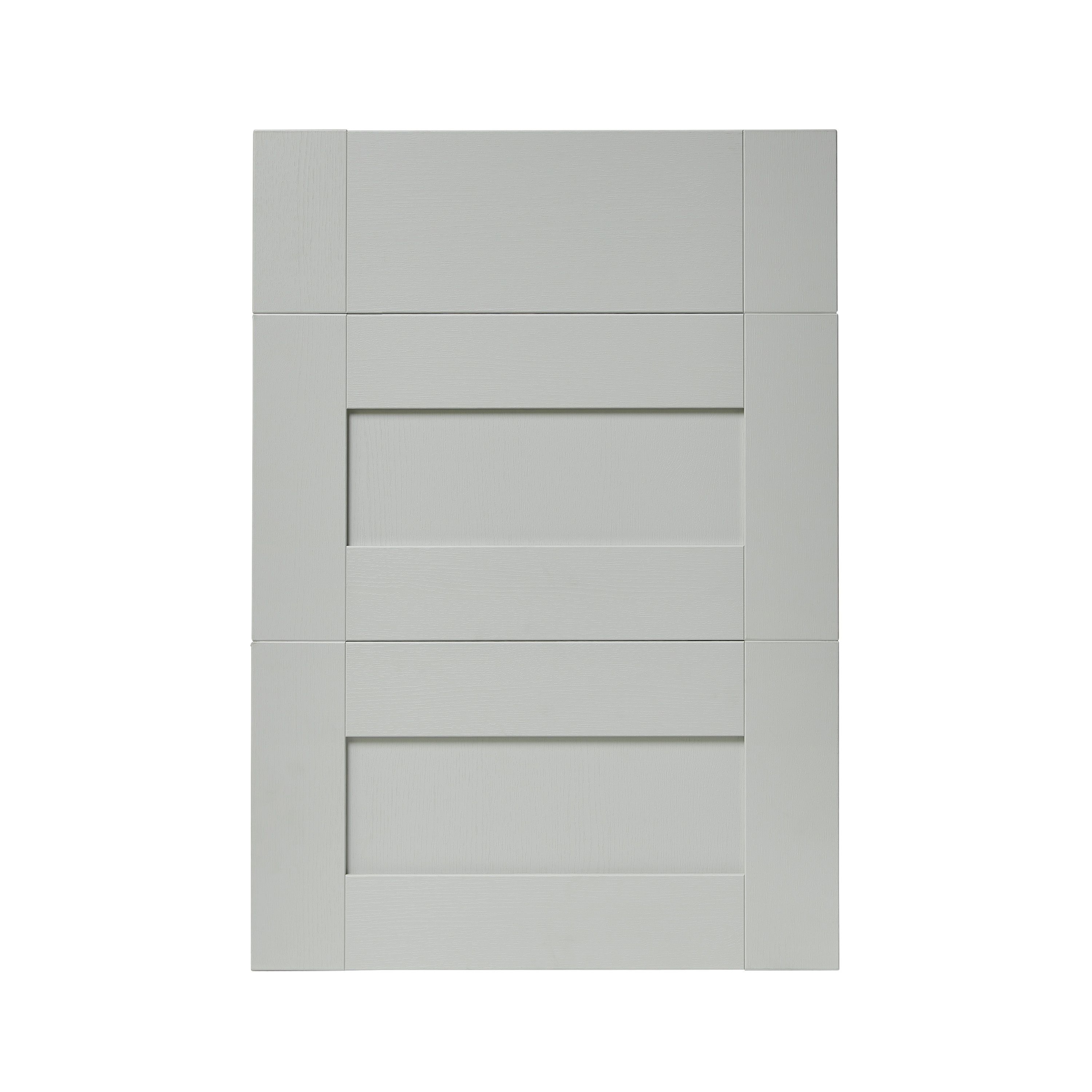 GoodHome Alpinia Matt grey painted wood effect shaker Drawer front (W)500mm, Pack of 3