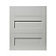 GoodHome Alpinia Matt grey painted wood effect shaker Drawer front (W)600mm, Pack of 3
