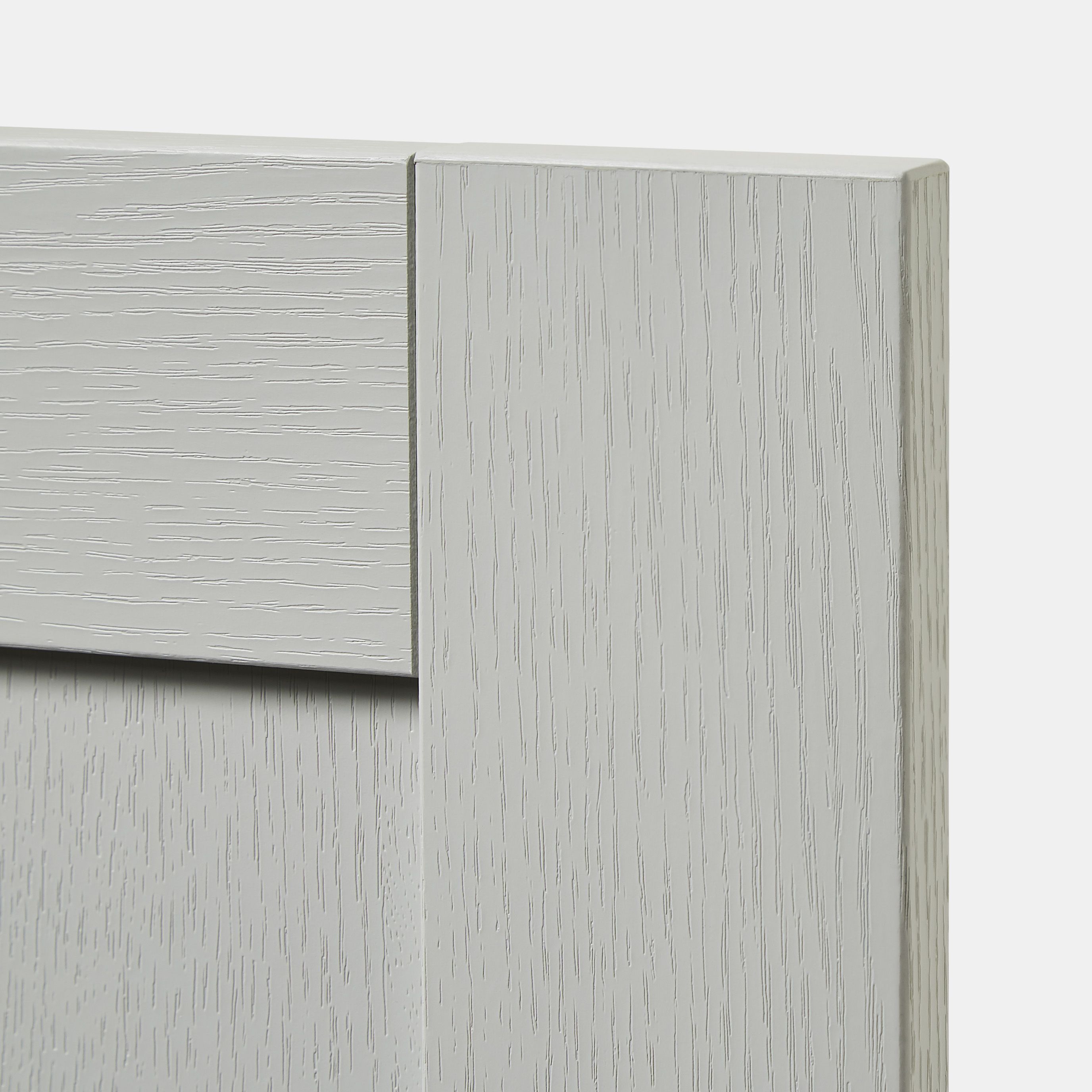 GoodHome Alpinia Matt grey painted wood effect shaker Drawerline Cabinet door, (W)400mm (H)715mm (T)18mm