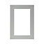 GoodHome Alpinia Matt grey painted wood effect shaker Glazed Cabinet door (W)500mm (H)715mm (T)18mm