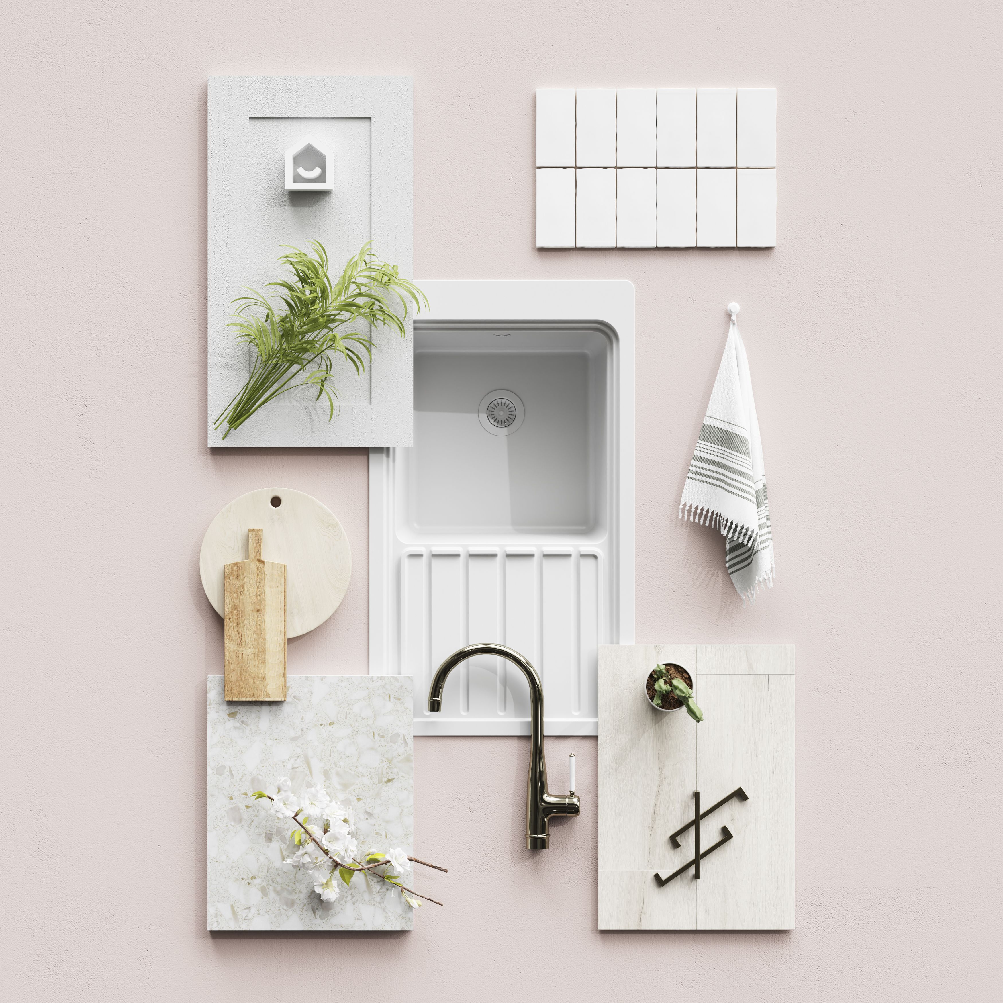 GoodHome Alpinia Matt grey painted wood effect shaker Standard Clad on end panel (H)960mm (W)360mm