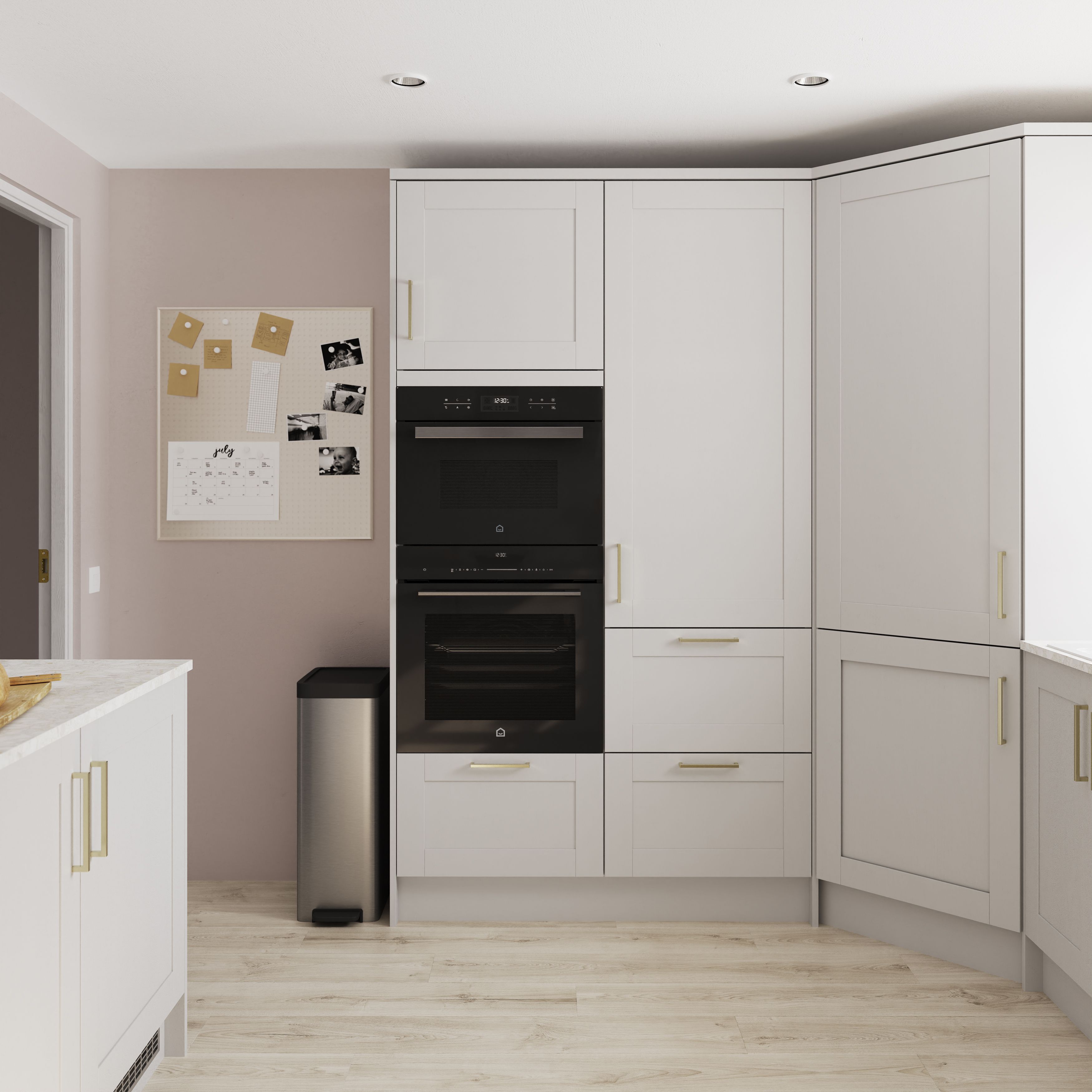 GoodHome Alpinia Matt grey painted wood effect shaker Standard Clad on end panel (H)960mm (W)360mm