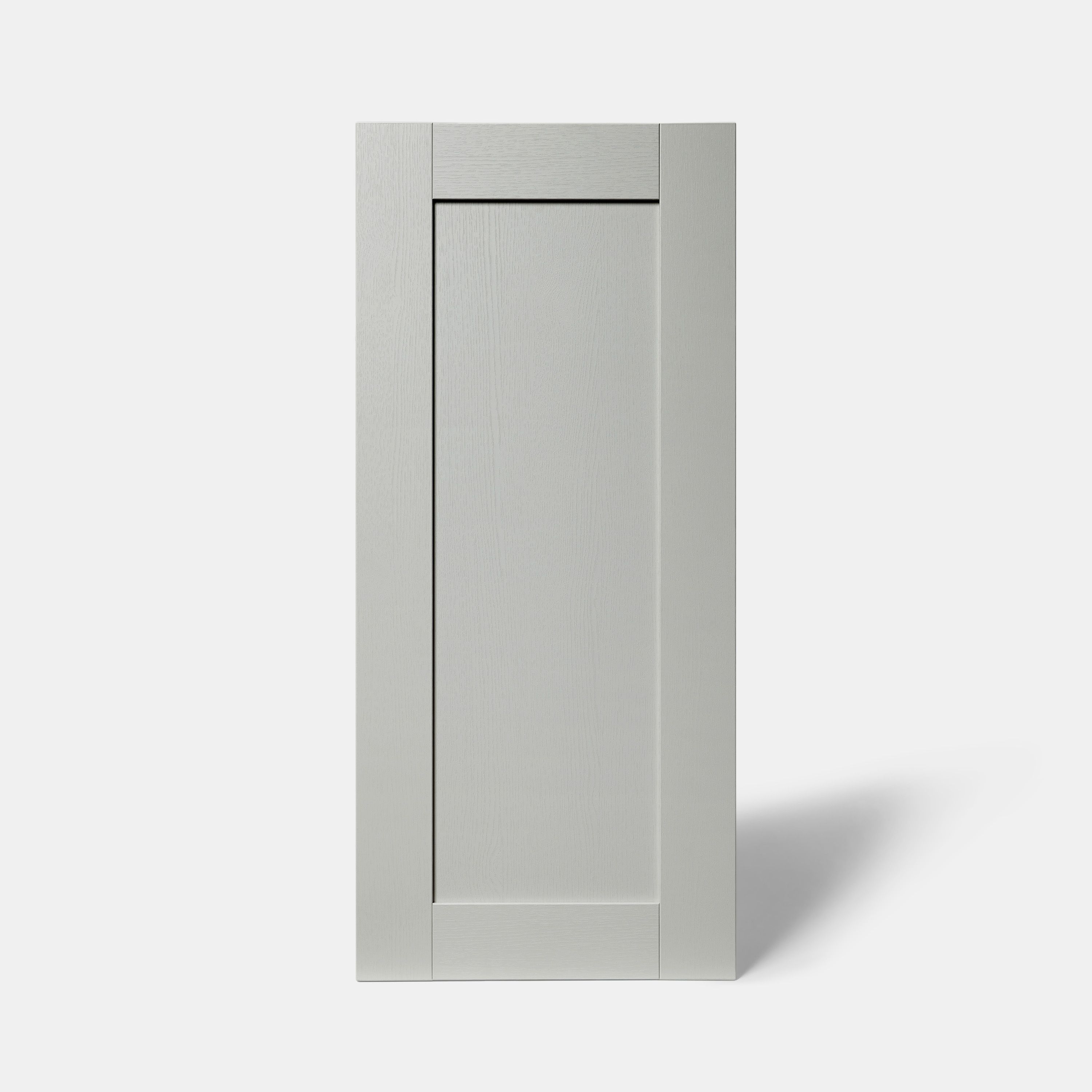 GoodHome Alpinia Matt grey painted wood effect shaker Tall wall Cabinet door (W)400mm (H)895mm (T)18mm