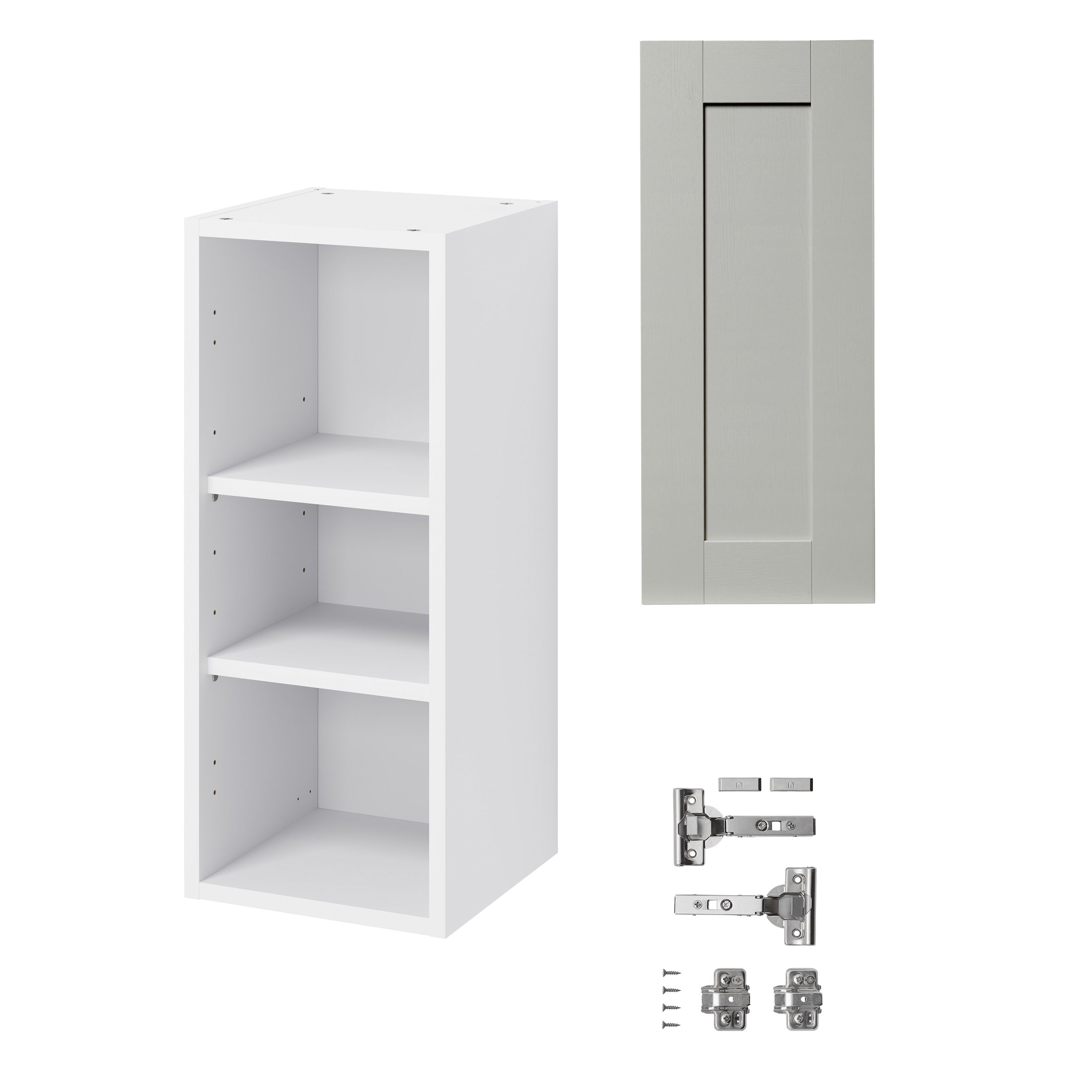 GoodHome Alpinia Matt grey painted wood effect shaker Wall Kitchen cabinet (W)300mm (H)720mm