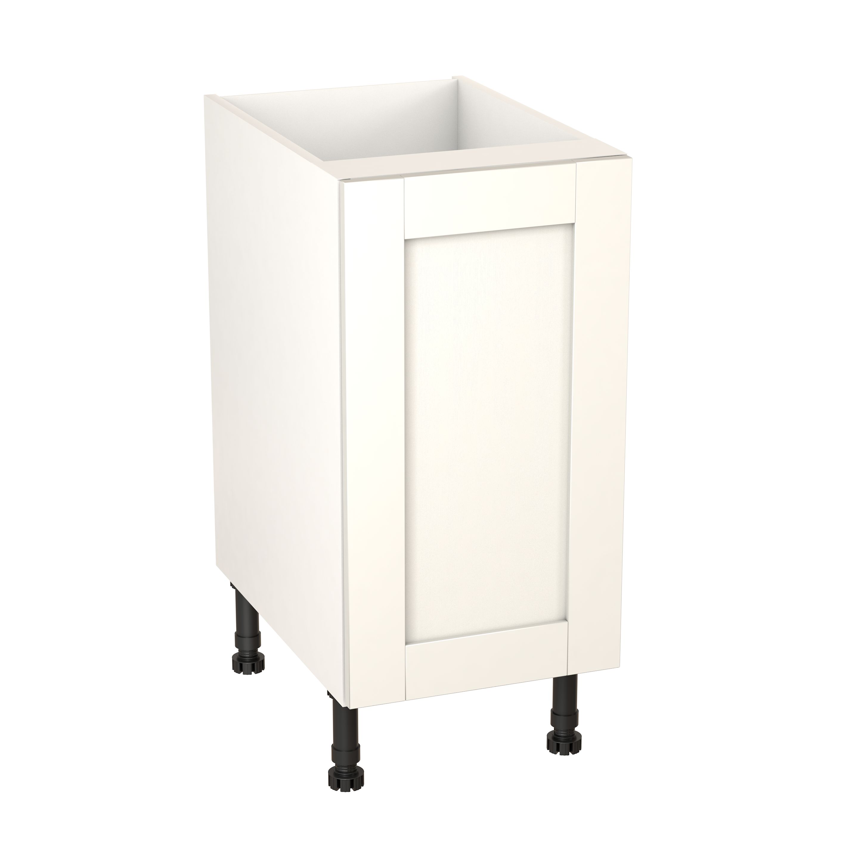 GoodHome Alpinia Matt ivory painted wood effect shaker Base Kitchen cabinet (W)400mm (H)720mm