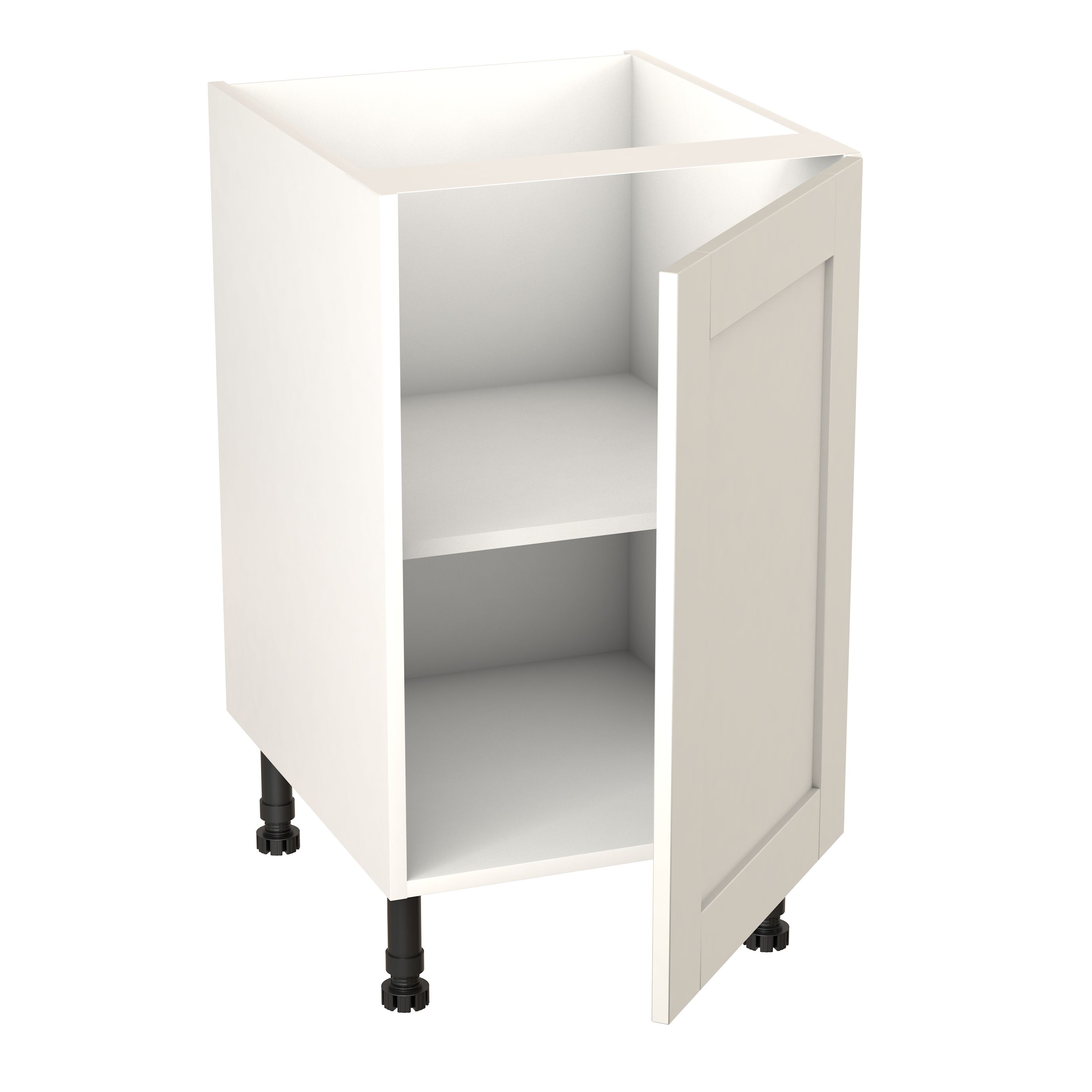 GoodHome Alpinia Matt ivory painted wood effect shaker Base Kitchen cabinet (W)500mm (H)720mm