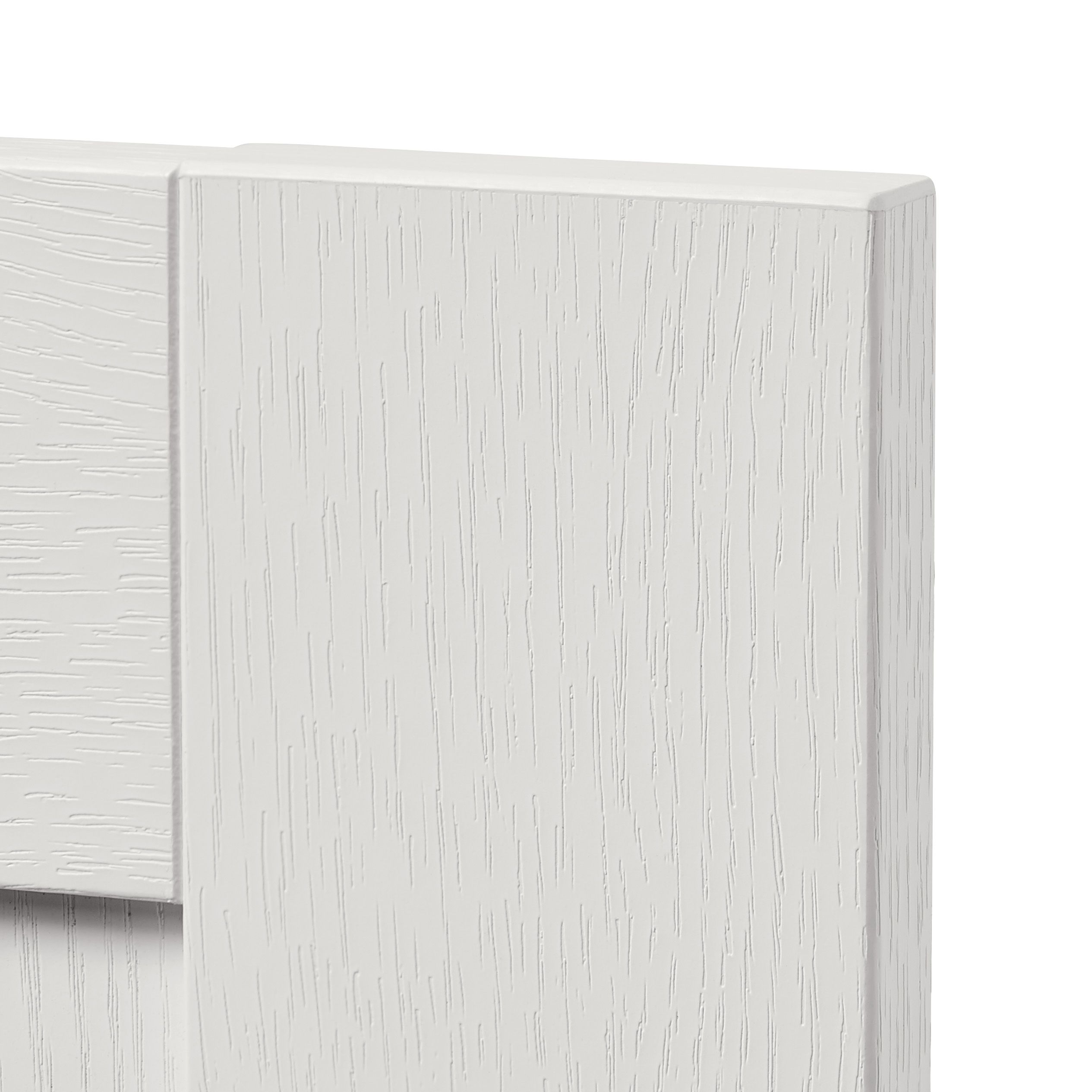 GoodHome Alpinia Matt ivory painted wood effect shaker Drawer front, bridging door & bi fold door, (W)600mm (H)356mm (T)18mm