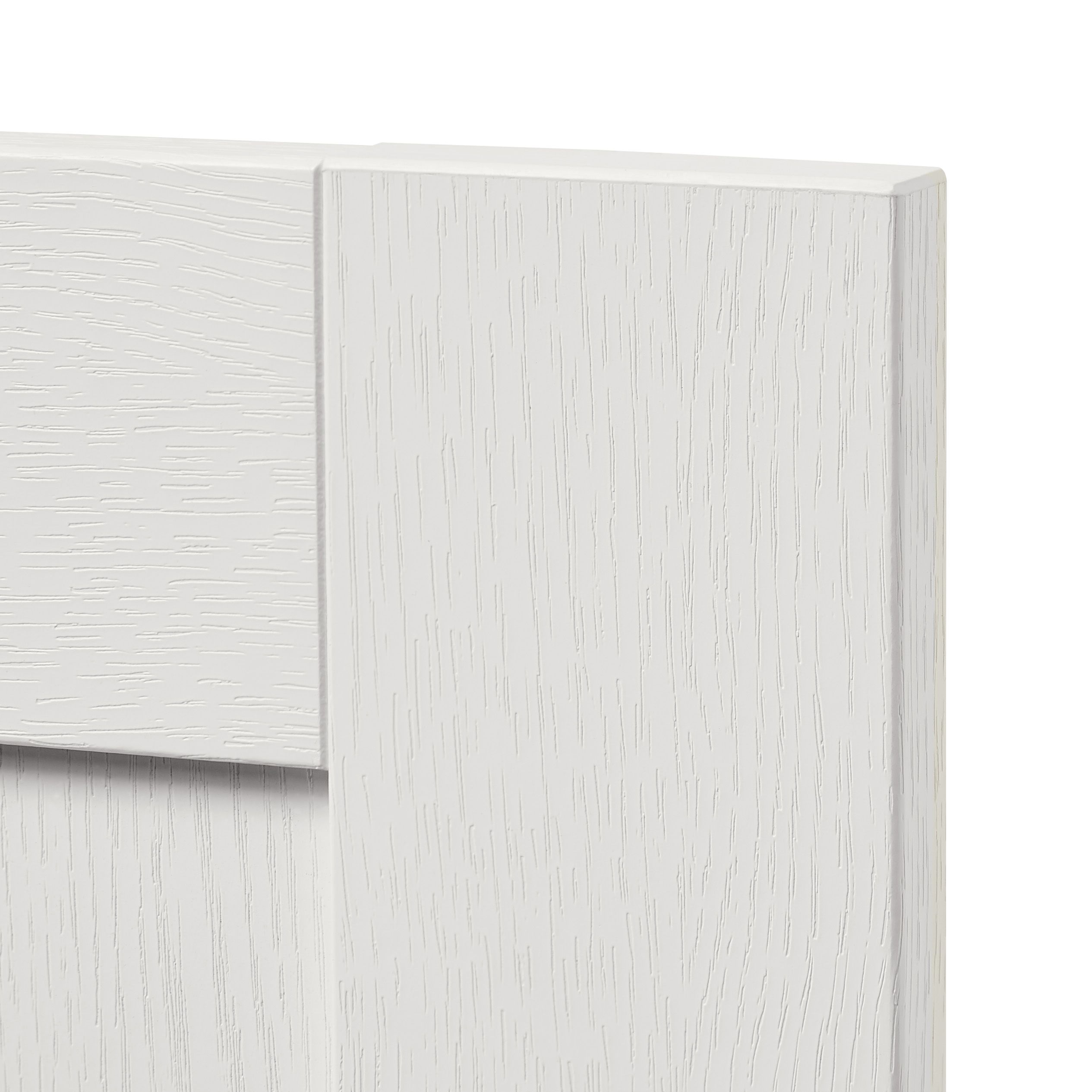 GoodHome Alpinia Matt ivory painted wood effect shaker Drawer front (W)500mm, Pack of 4