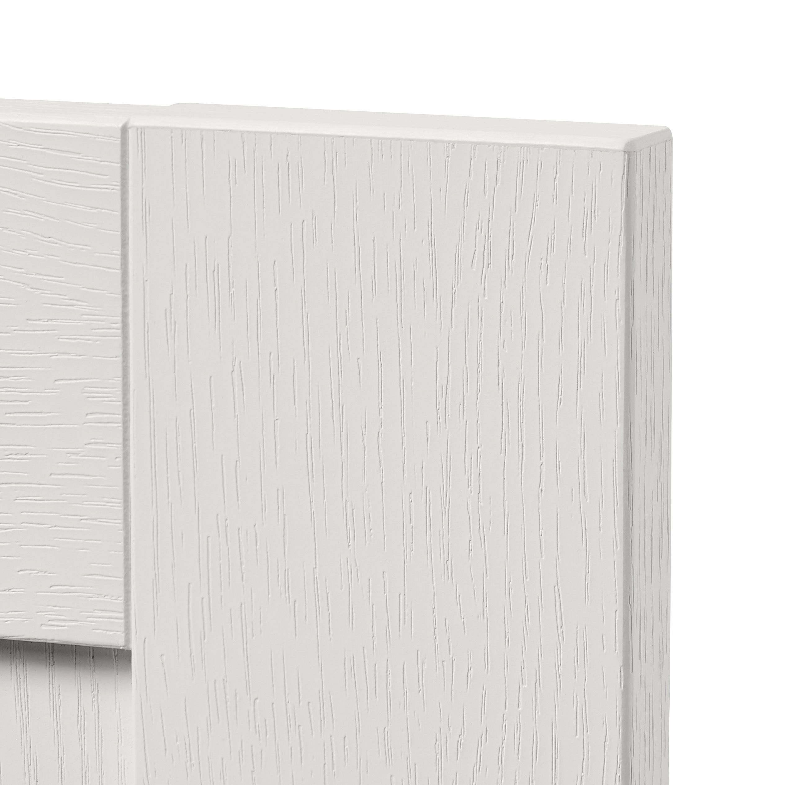 GoodHome Alpinia Matt ivory painted wood effect shaker Drawerline Cabinet door, (W)500mm (H)715mm (T)18mm