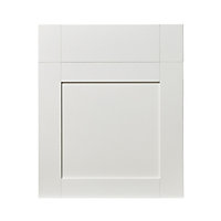 GoodHome Alpinia Matt ivory painted wood effect shaker Drawerline Cabinet door, (W)600mm (H)715mm (T)18mm