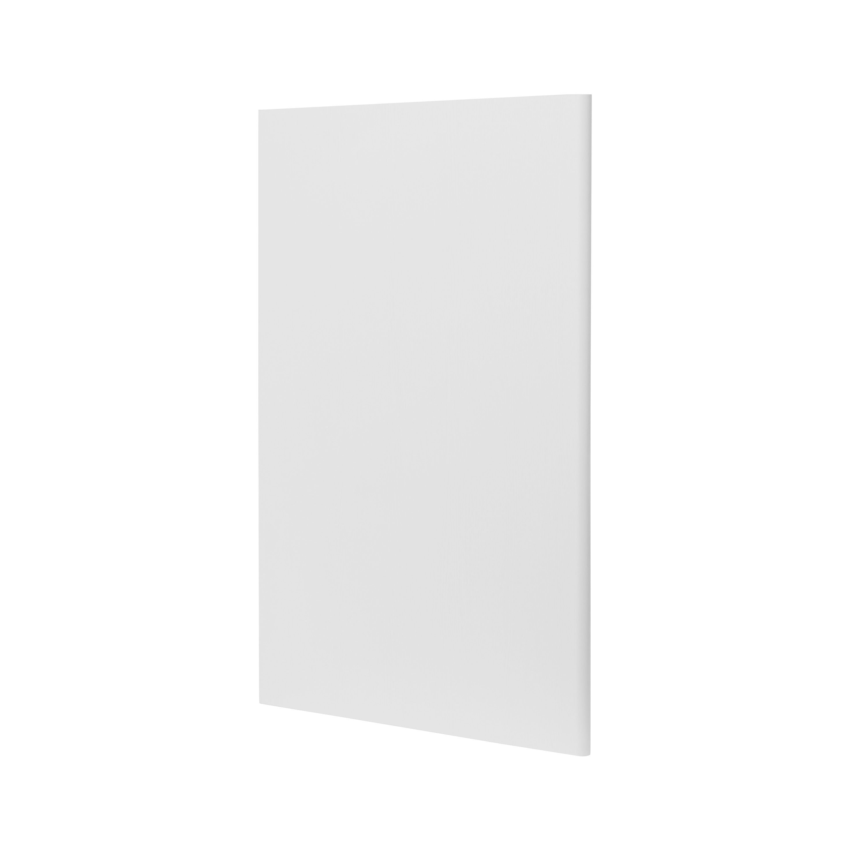 GoodHome Alpinia Matt ivory painted wood effect shaker Standard Clad on end panel (H)900mm (W)610mm