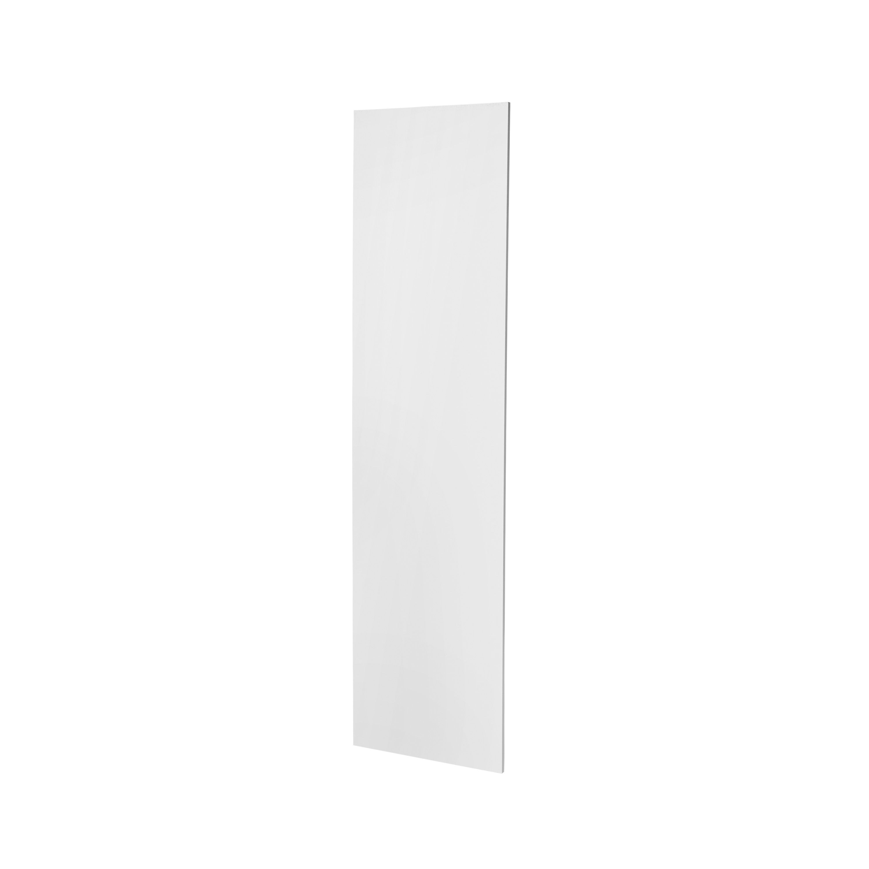 GoodHome Alpinia Matt ivory painted wood effect shaker Tall Appliance & larder Clad on end panel (H)2400mm (W)610mm