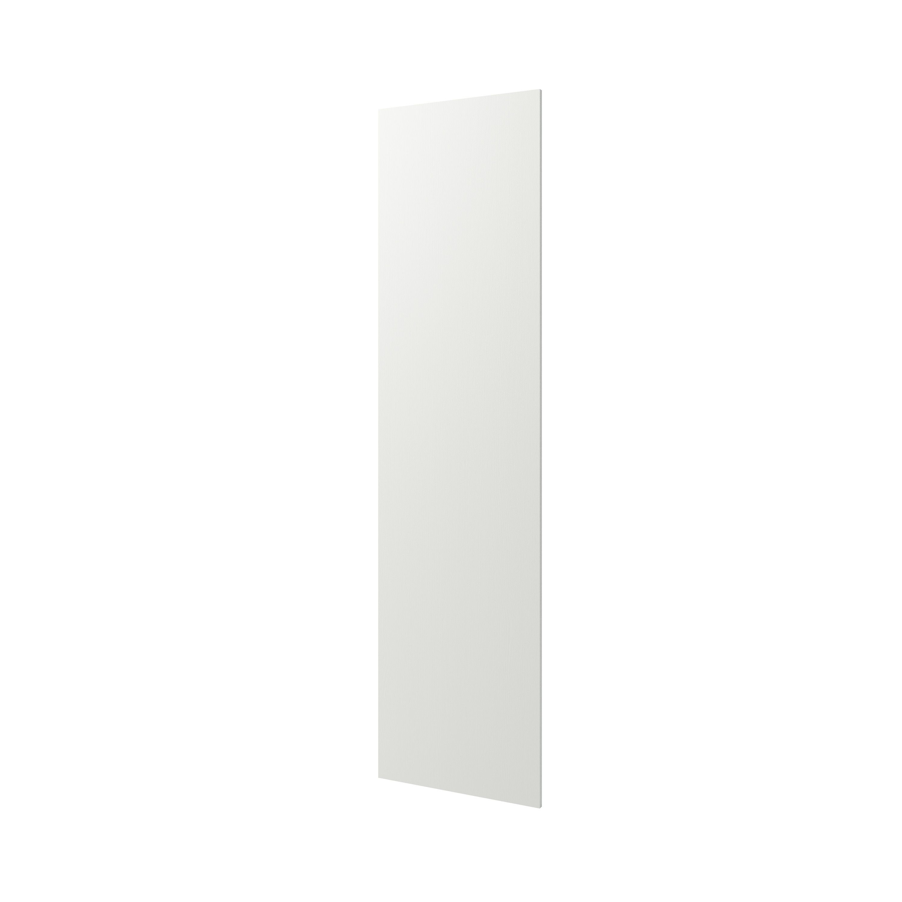 GoodHome Alpinia Matt ivory painted wood effect shaker Tall End panel (H)2190mm (W)570mm, Set
