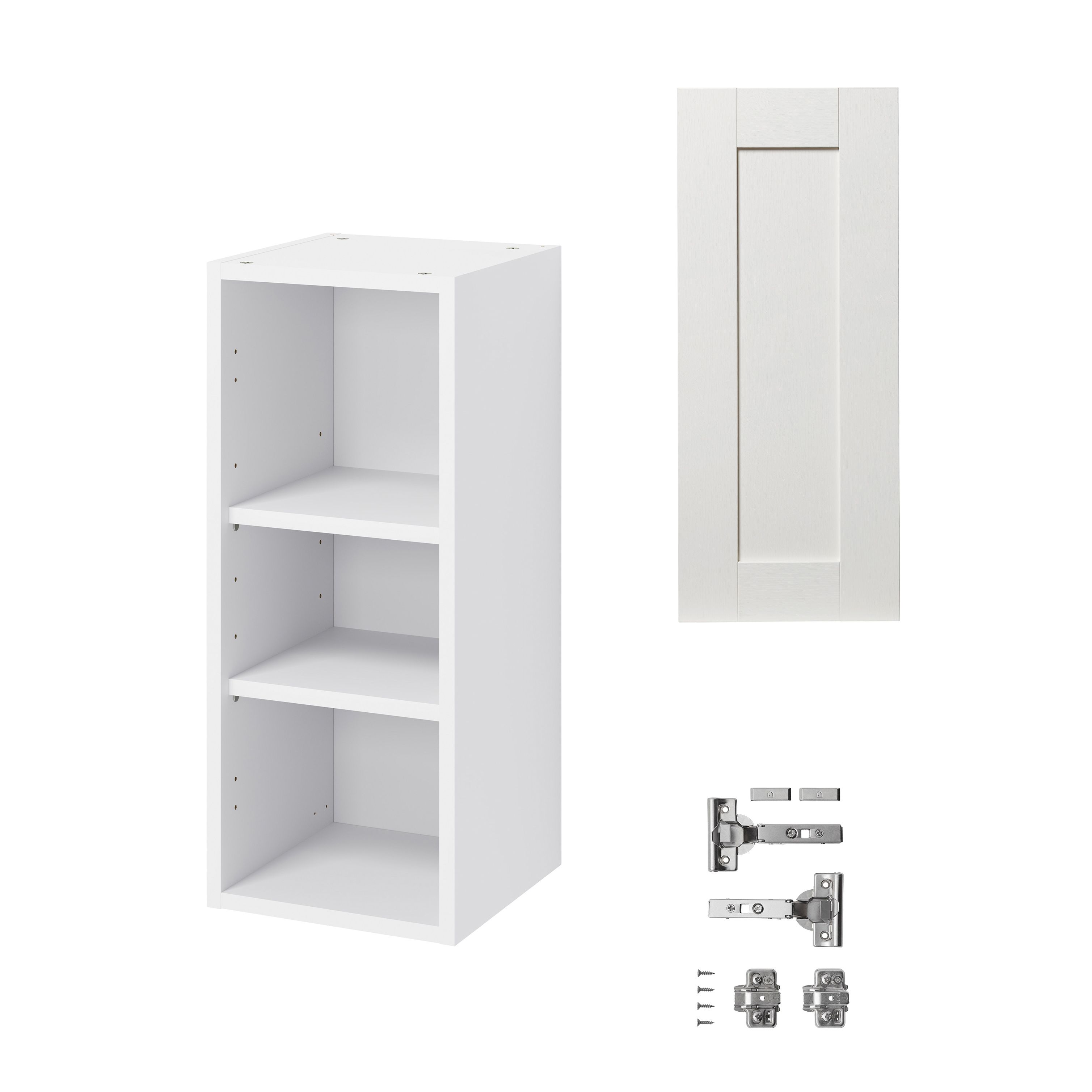 GoodHome Alpinia Matt ivory painted wood effect shaker Wall Kitchen cabinet (W)300mm (H)720mm
