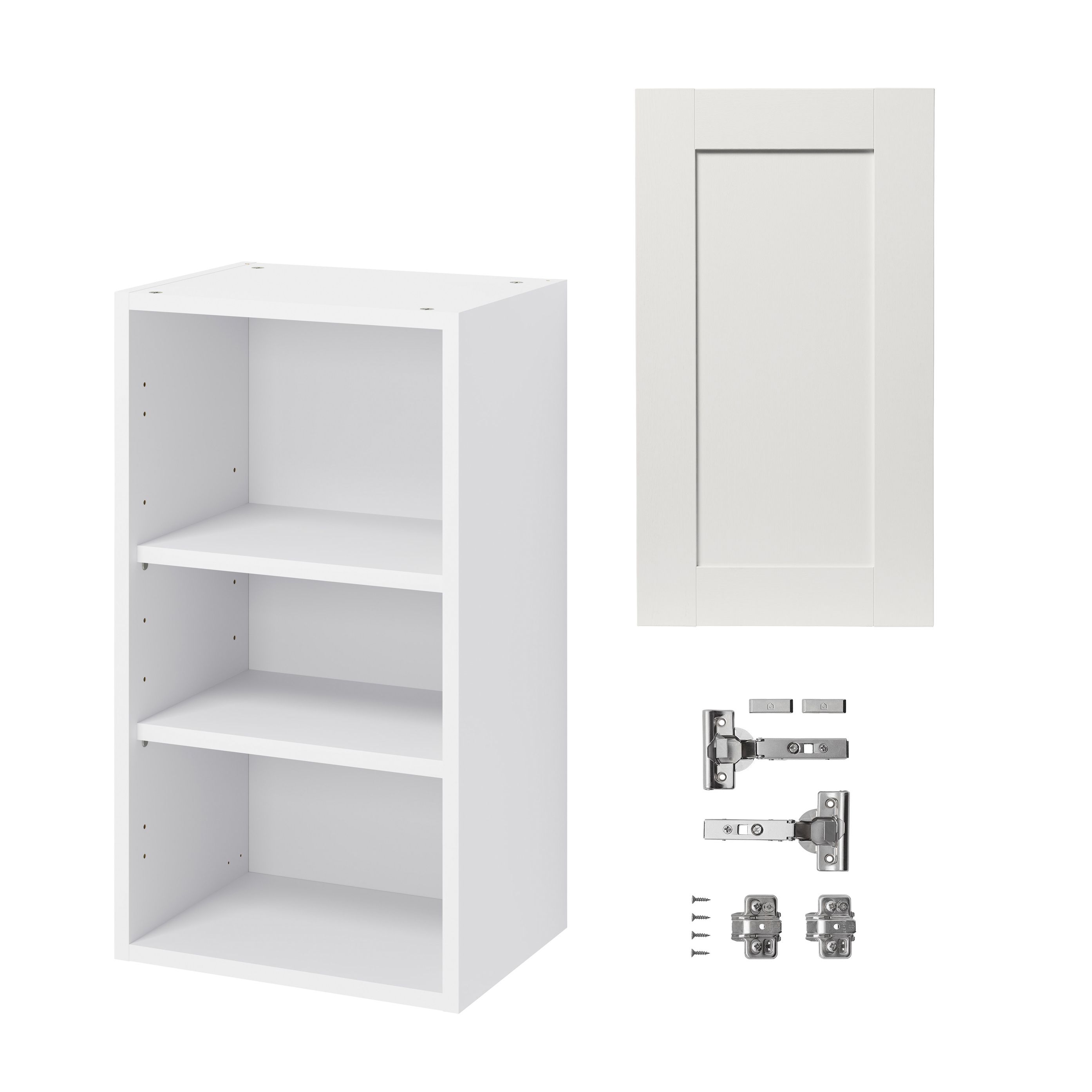 GoodHome Alpinia Matt ivory painted wood effect shaker Wall Kitchen cabinet (W)400mm (H)720mm