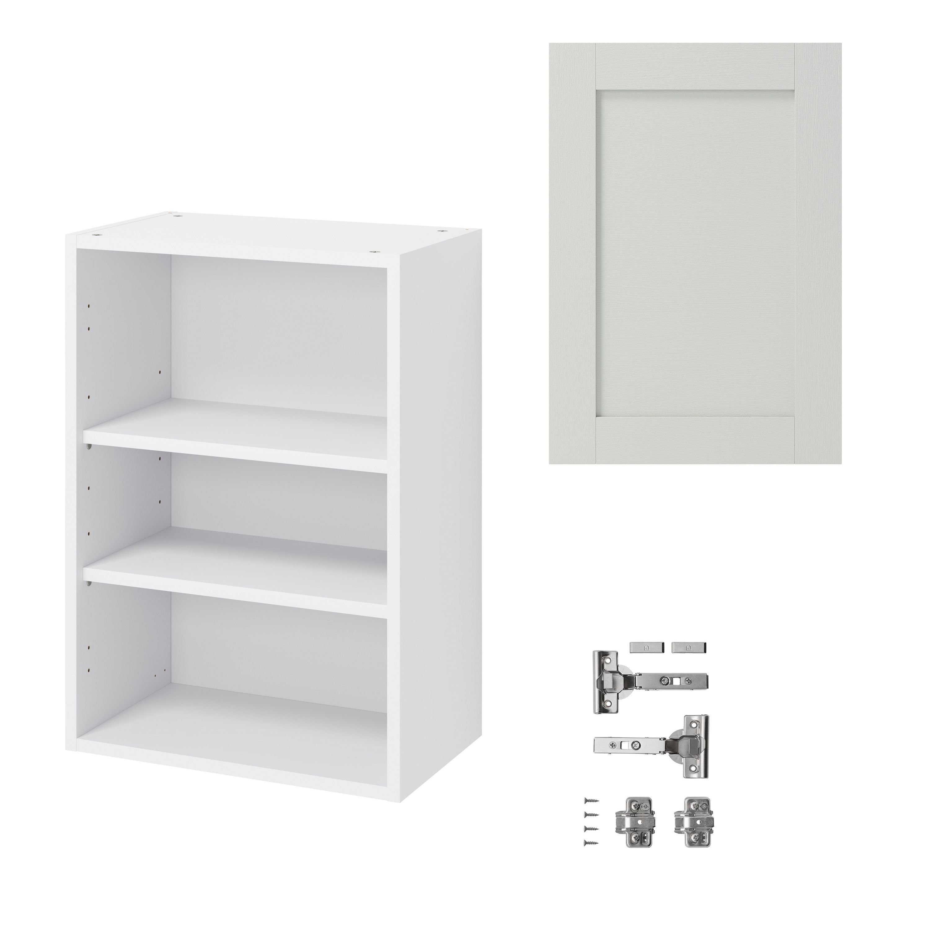 GoodHome Alpinia Matt ivory painted wood effect shaker Wall Kitchen cabinet (W)500mm (H)720mm