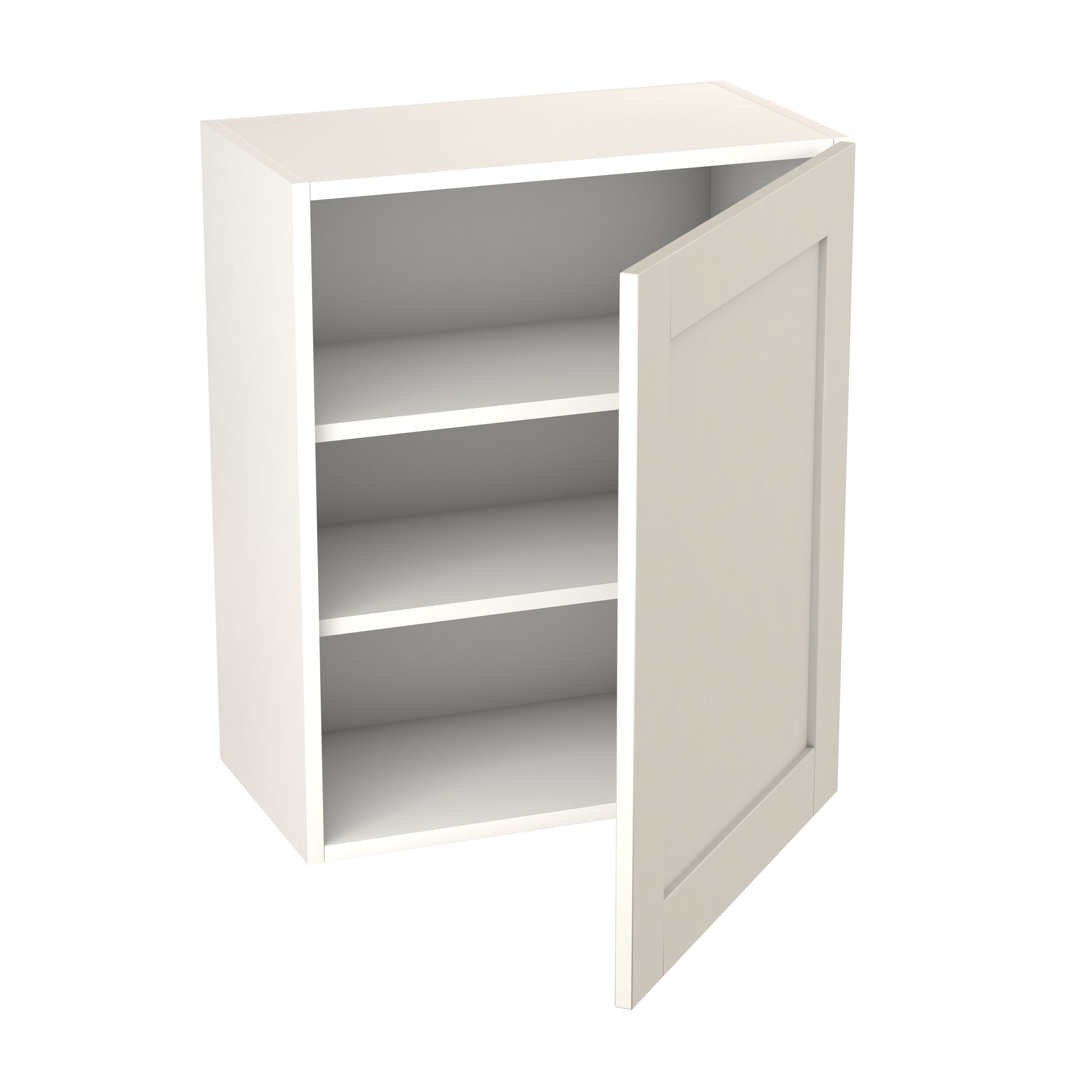 GoodHome Alpinia Matt ivory painted wood effect shaker Wall Kitchen cabinet (W)600mm (H)720mm