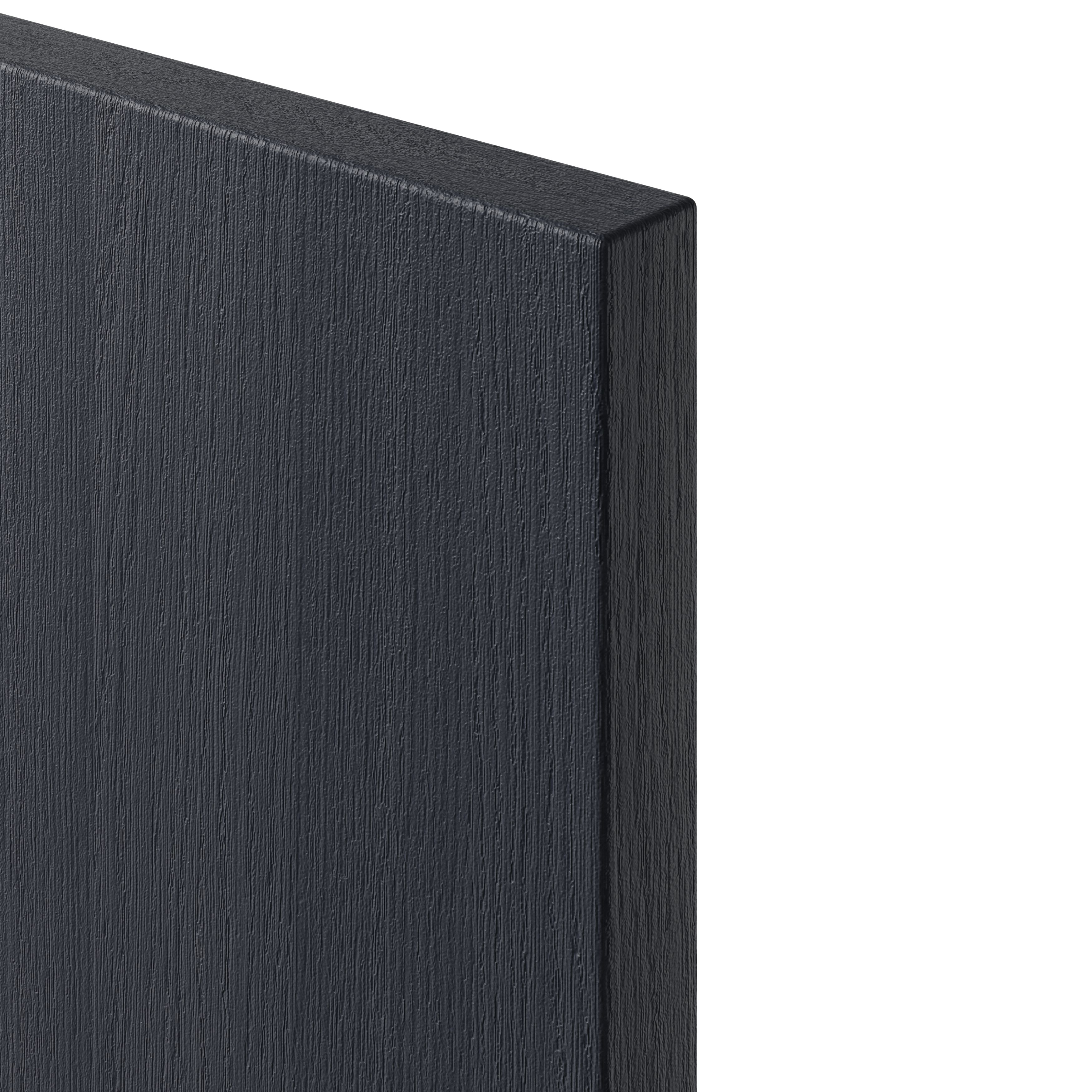 GoodHome Alpinia Matt midnight blue painted wood effect Tall Clad on panel (H)1500mm (W)350mm