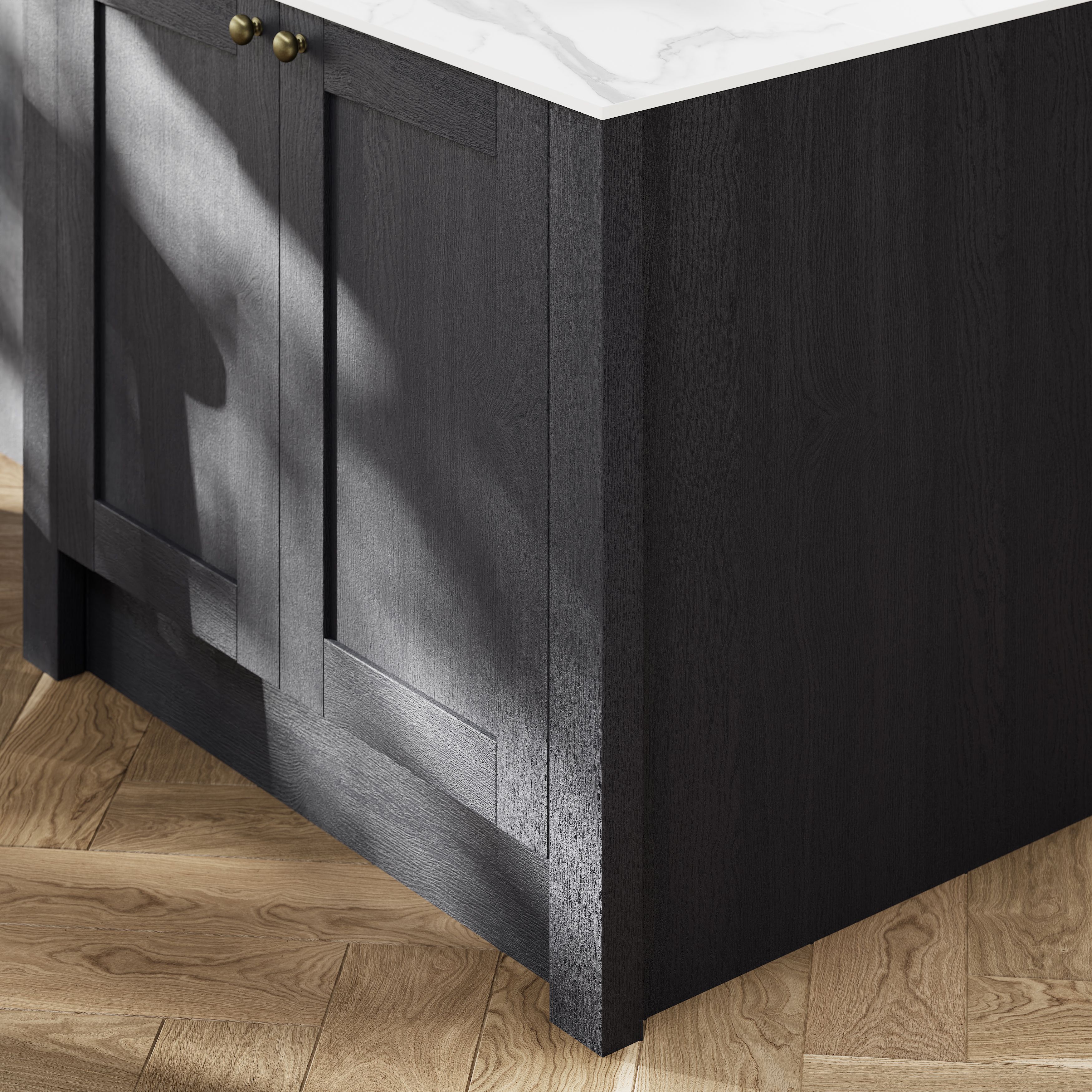 GoodHome Alpinia Matt Midnight Navy Square Pilaster, (H)2400mm (W)80mm