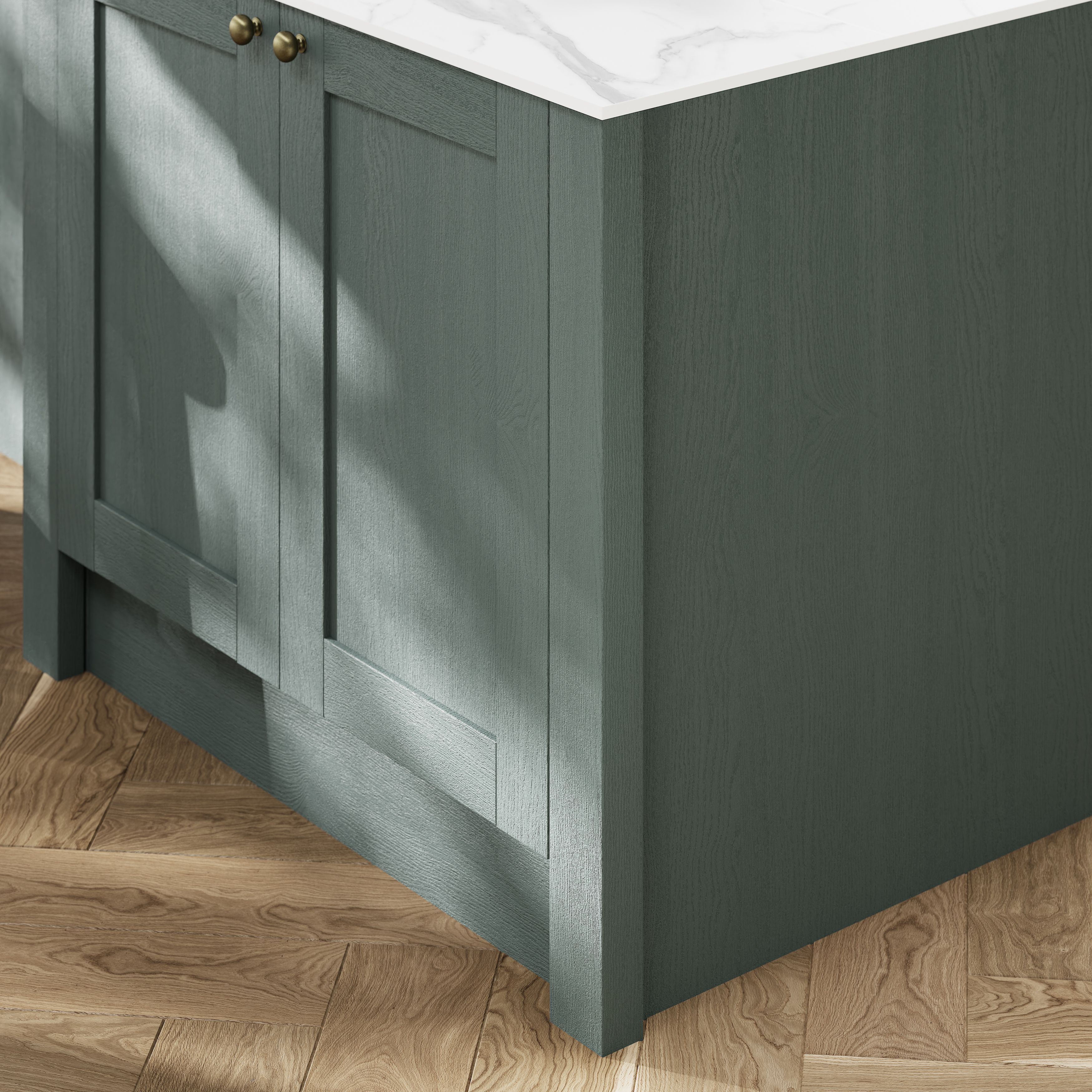 GoodHome Alpinia Matt Reed Green Square Pilaster, (H)2400mm (W)80mm