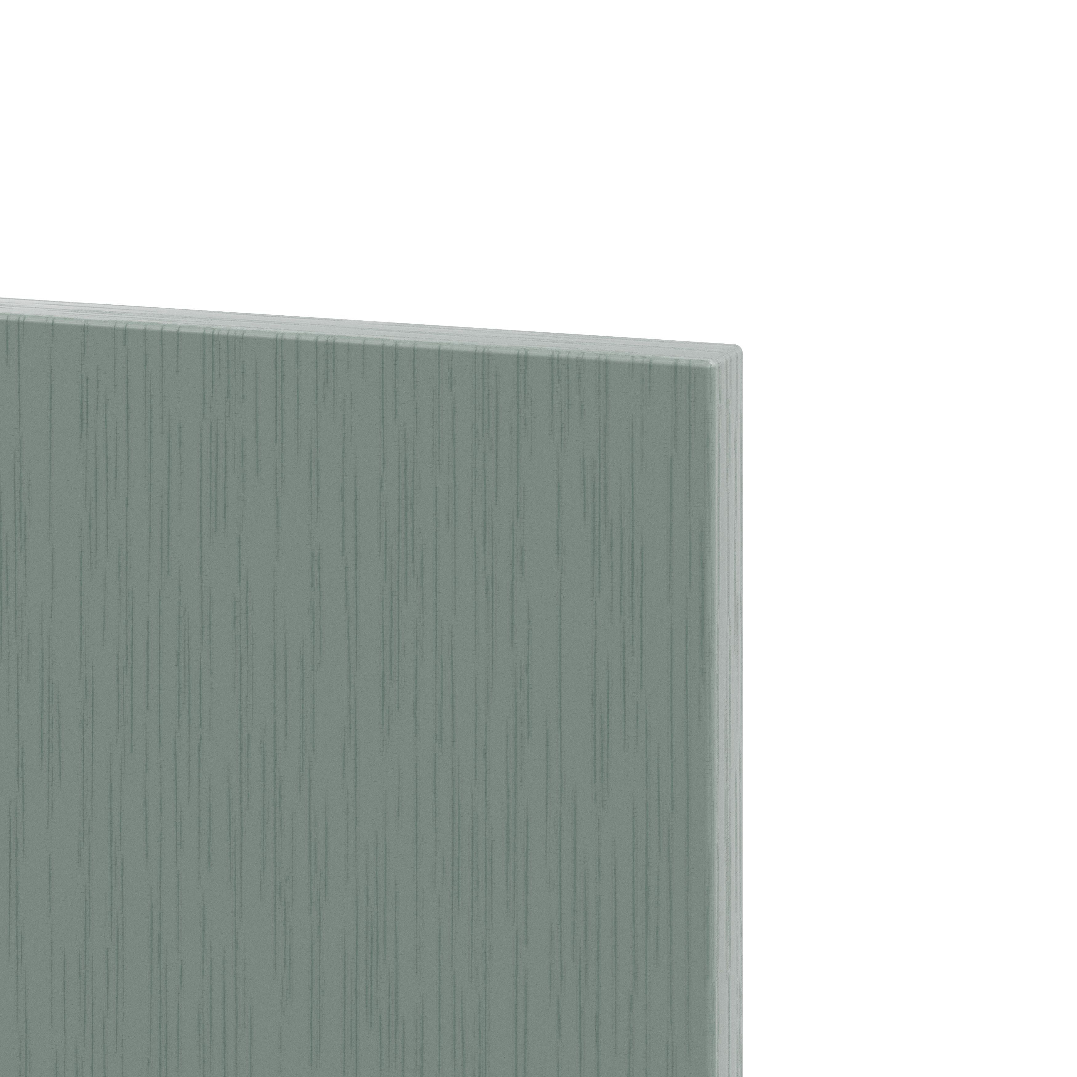 GoodHome Alpinia Matt reed green wood effect Tall Appliance & larder Appliance End panel (H)2190mm (W)570mm, Pair