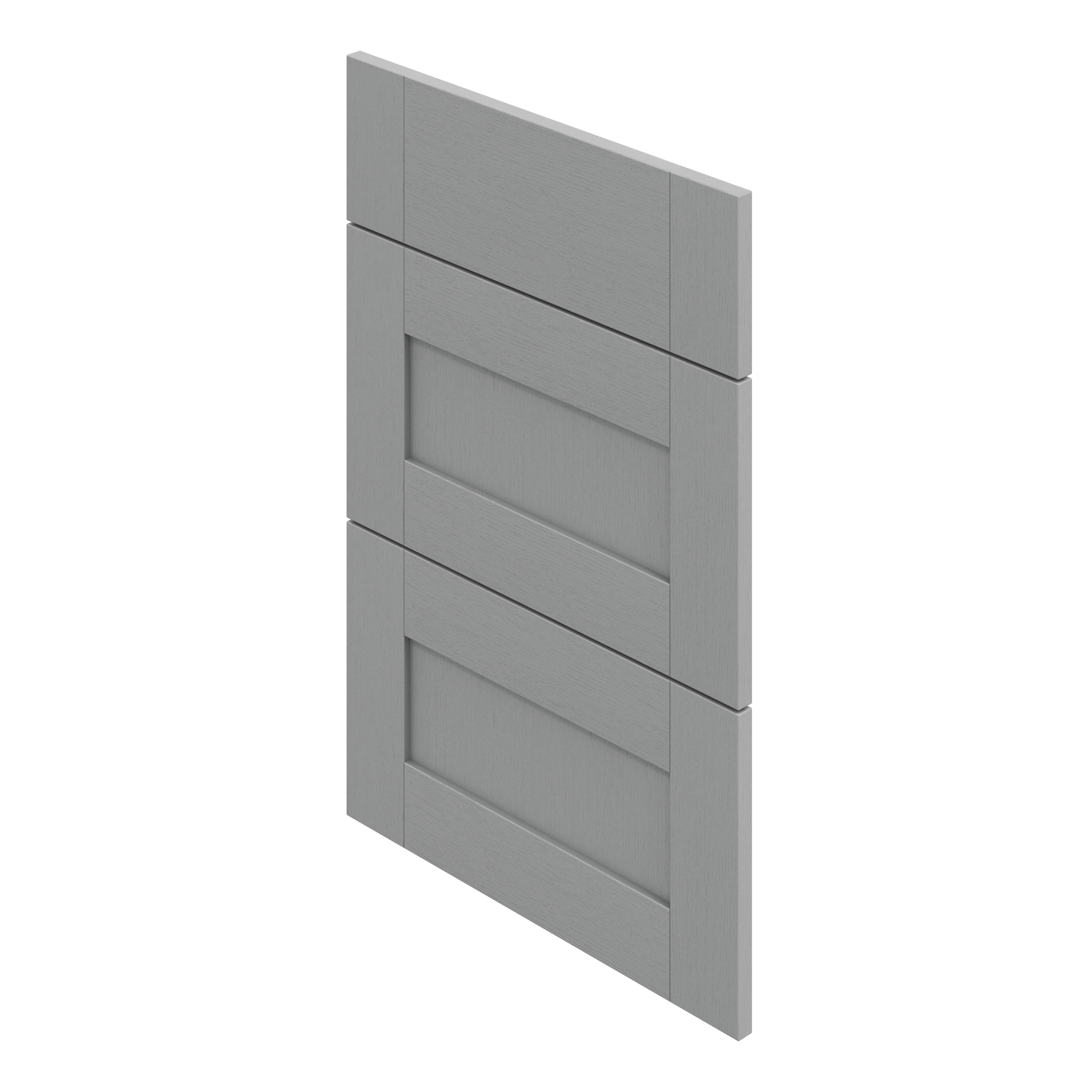 GoodHome Alpinia Matt Slate Grey Painted Wood Effect Shaker Drawer front (W)500mm, Pack of 3
