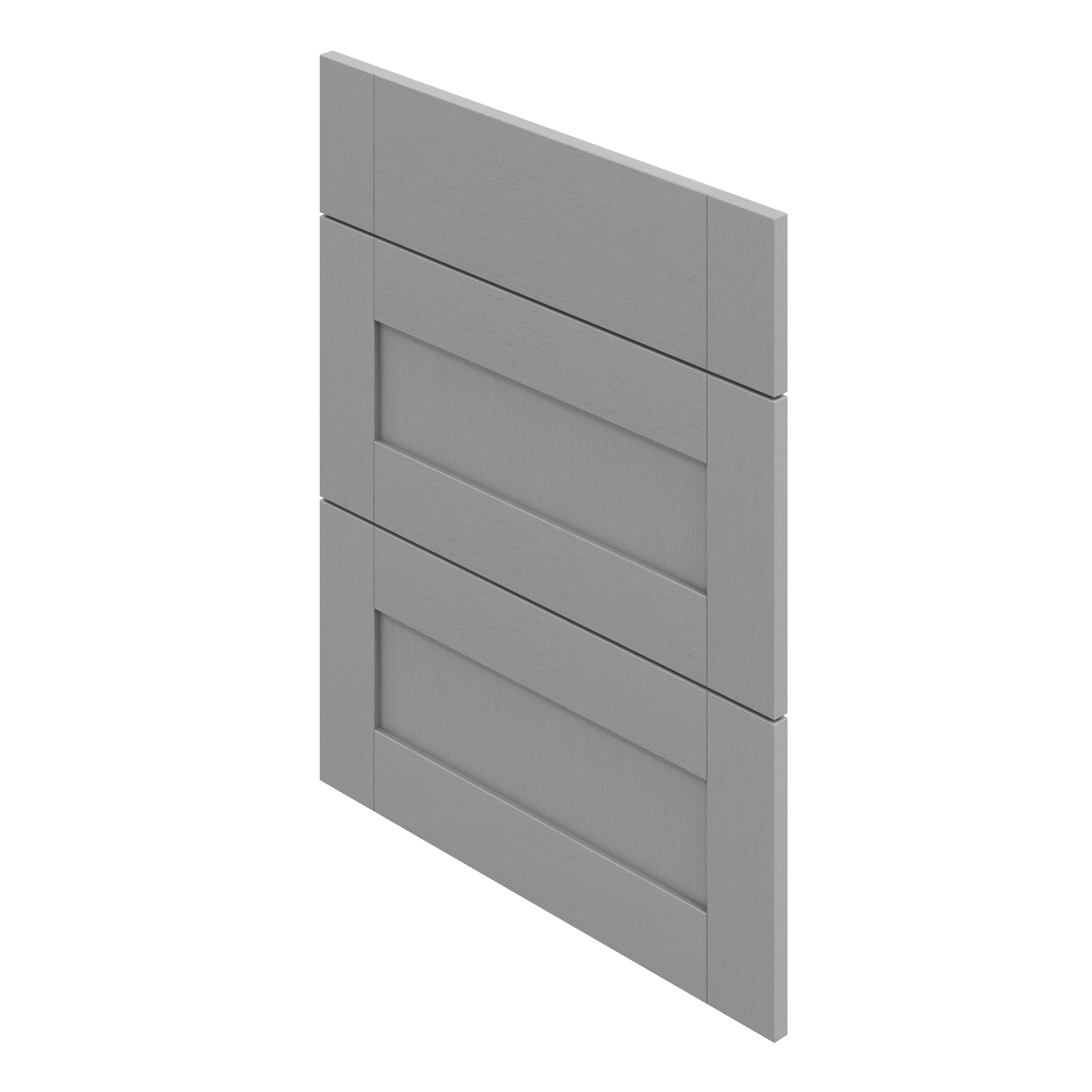 GoodHome Alpinia Matt Slate Grey Painted Wood Effect Shaker Drawer front (W)600mm, Pack of 3