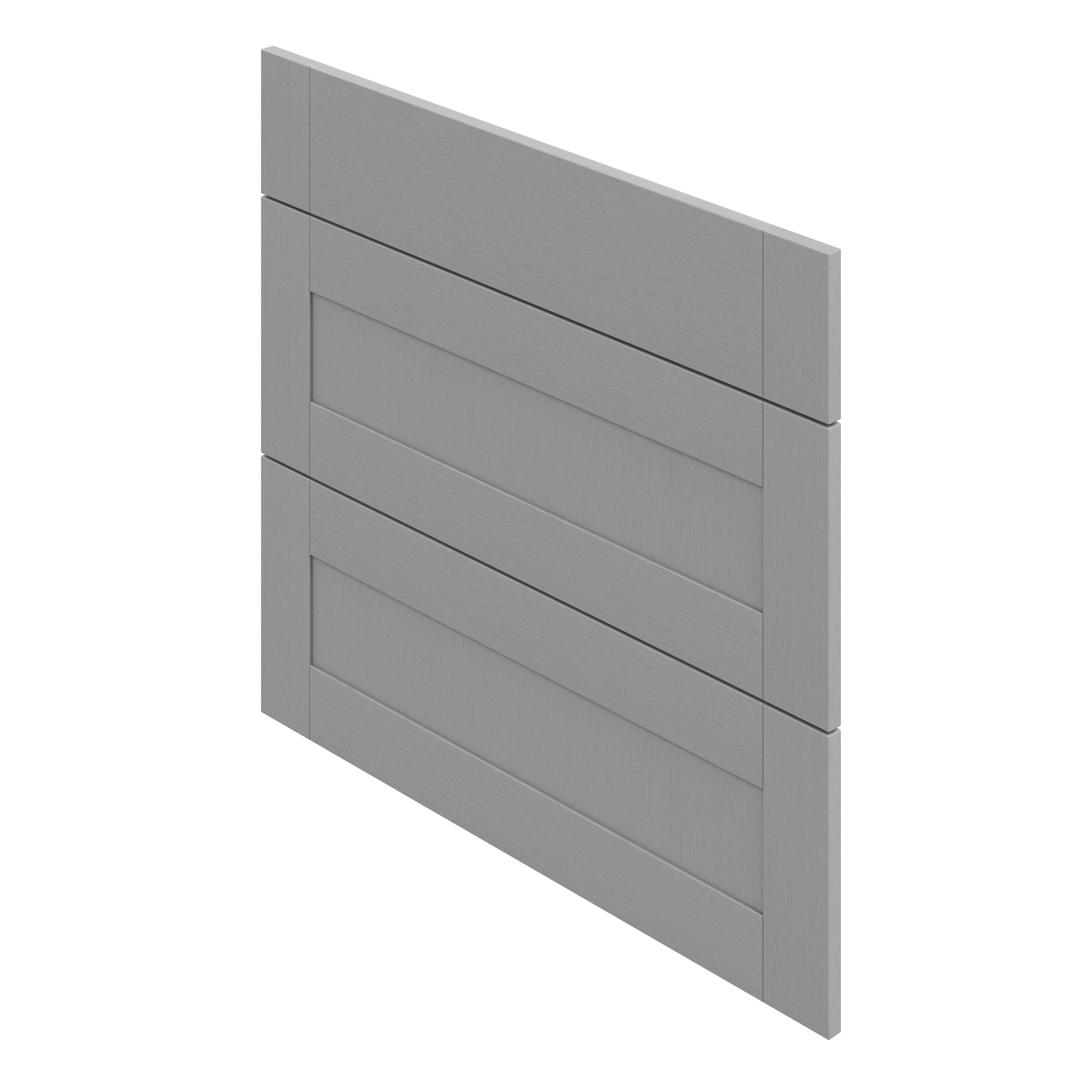 GoodHome Alpinia Matt Slate Grey Painted Wood Effect Shaker Drawer front (W)800mm, Pack of 3