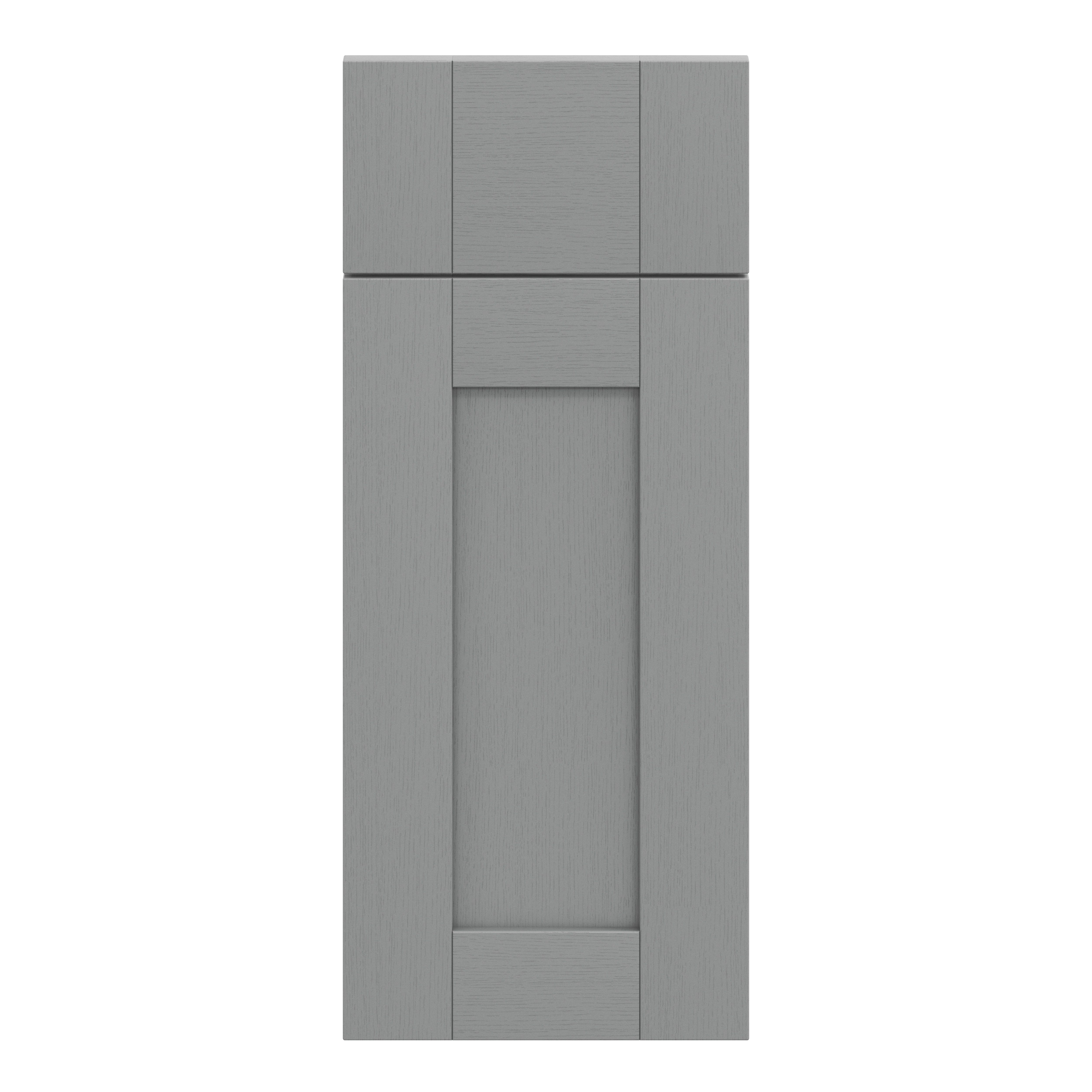 GoodHome Alpinia Matt Slate Grey Painted Wood Effect Shaker Drawerline door & drawer front, (W)300mm (H)715mm (T)18mm