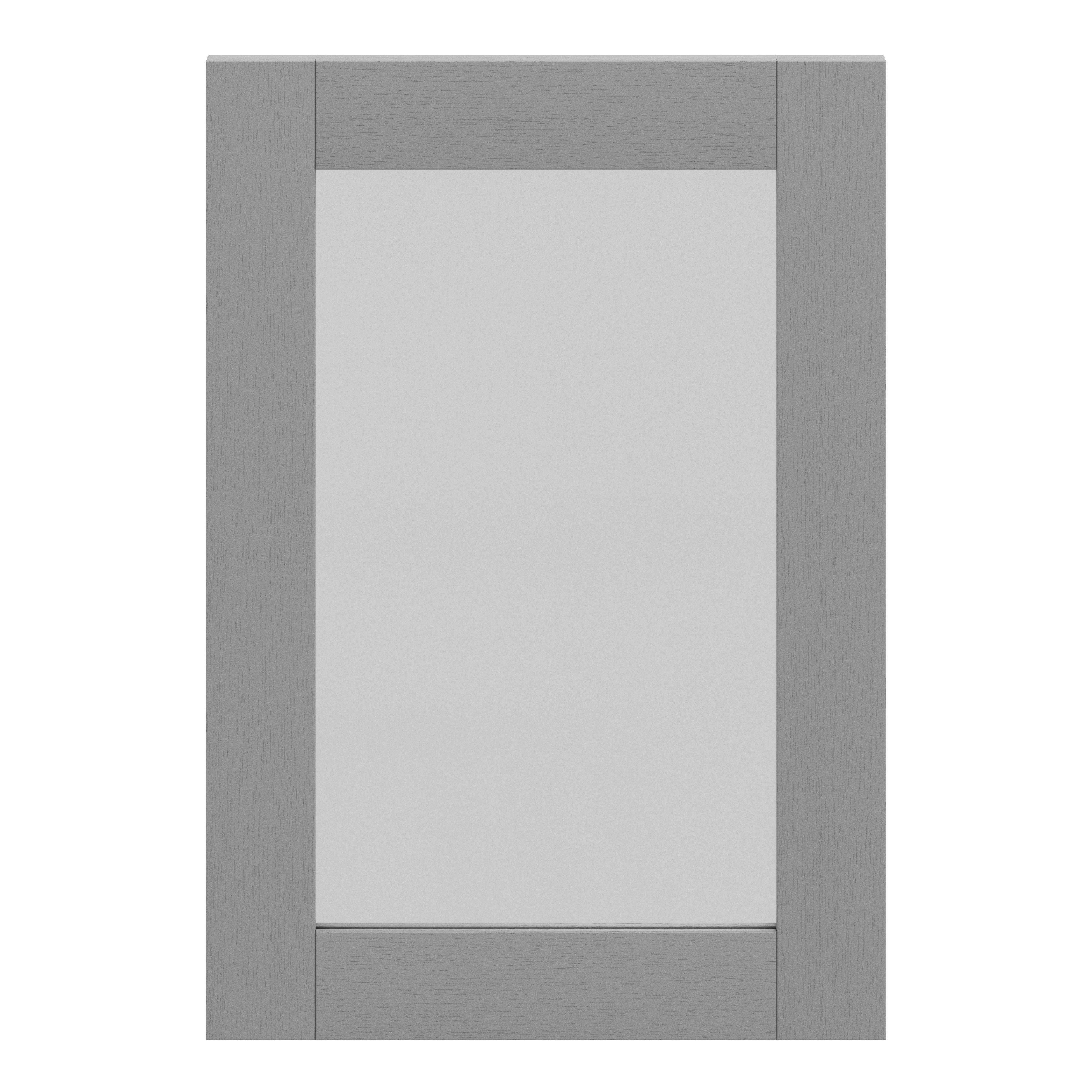 GoodHome Alpinia Matt Slate Grey Painted Wood Effect Shaker Glazed Cabinet door (W)500mm (H)715mm (T)18mm