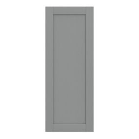 GoodHome Alpinia Matt Slate Grey Painted Wood Effect Shaker Larder Cabinet door (W)500mm (H)1287mm (T)18mm