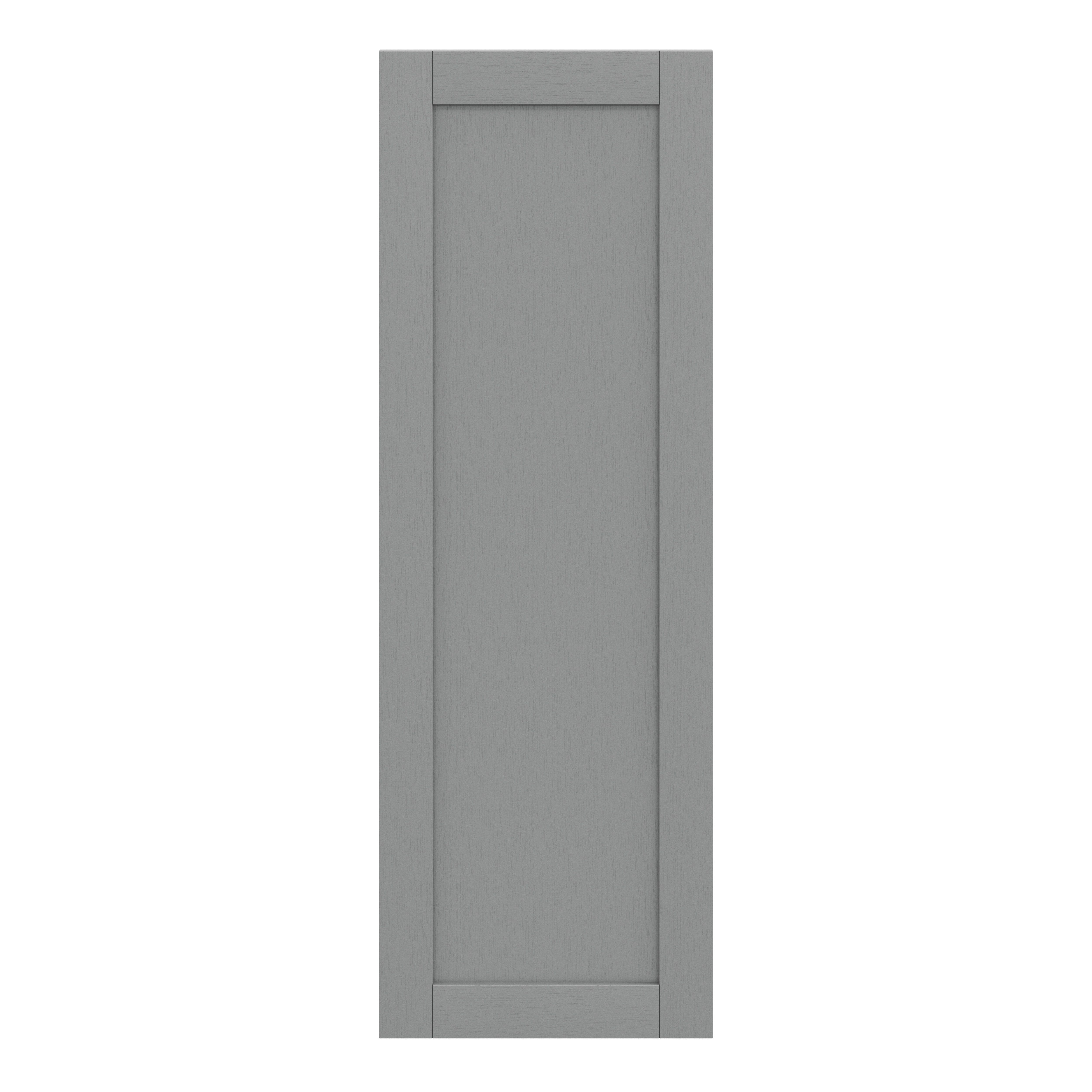 GoodHome Alpinia Matt Slate Grey Painted Wood Effect Shaker Tall larder Cabinet door (W)500mm (H)1467mm (T)18mm