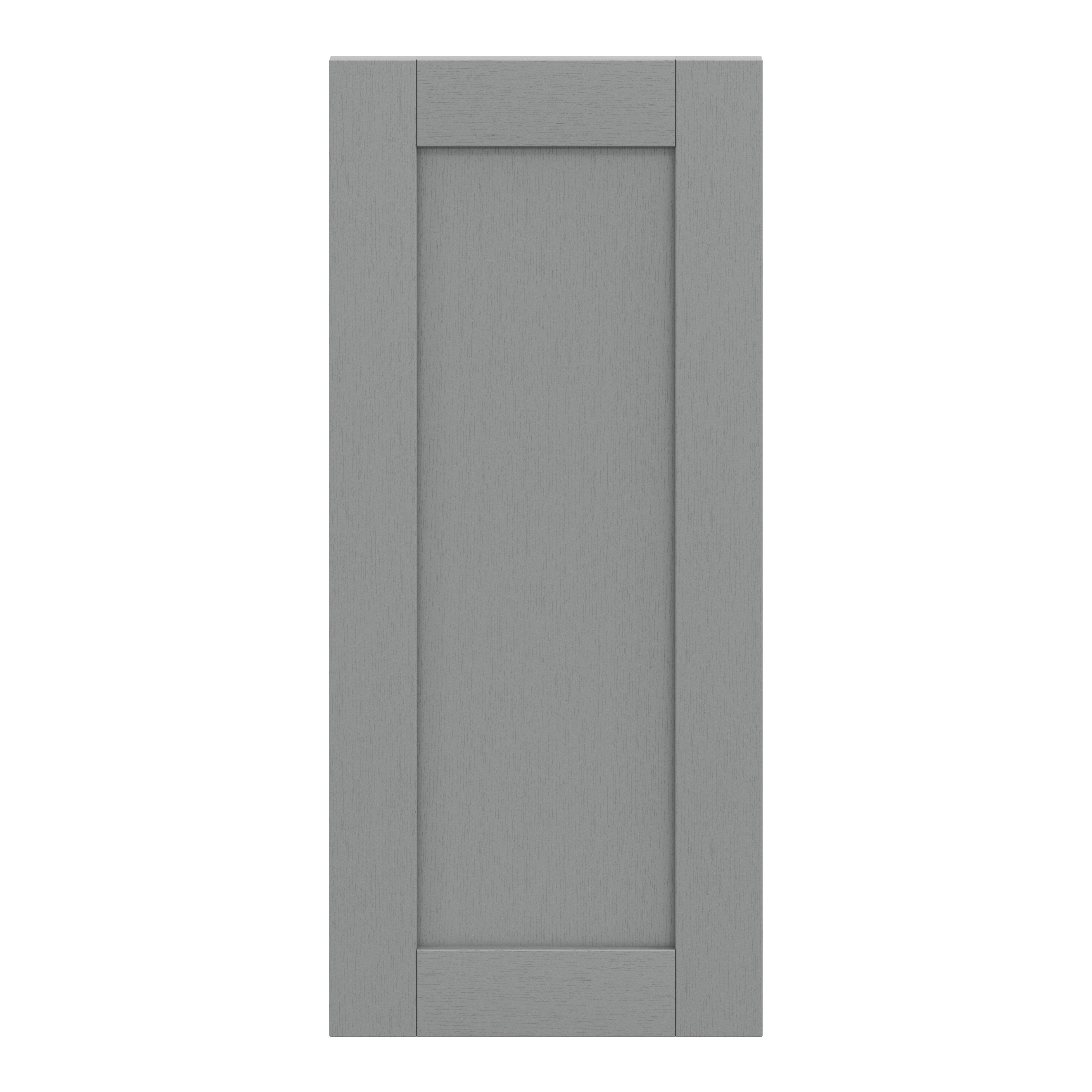 GoodHome Alpinia Matt Slate Grey Painted Wood Effect Shaker Tall wall Cabinet door (W)400mm (H)895mm (T)18mm