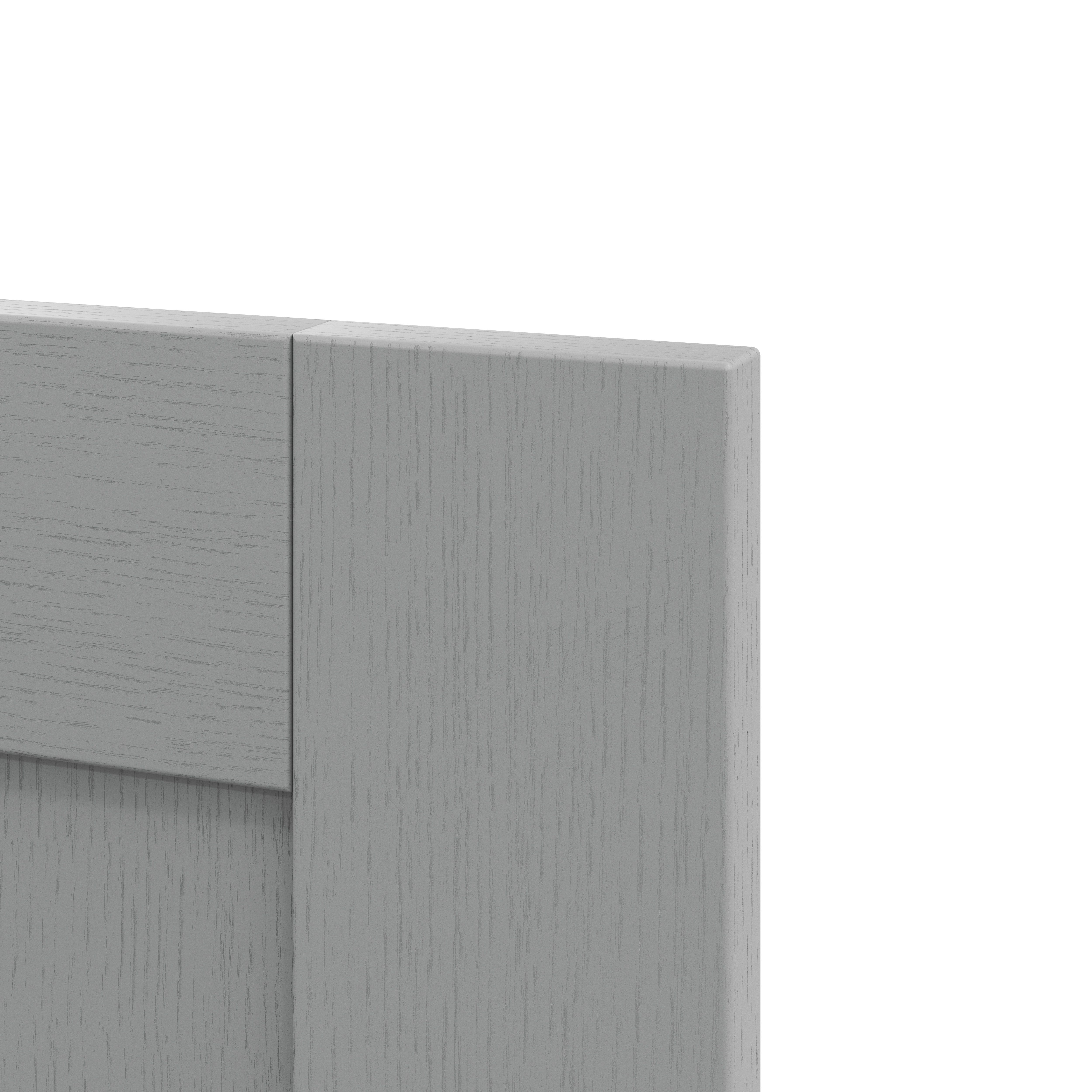 GoodHome Alpinia Matt Slate Grey Painted Wood Effect Shaker Tall wall Cabinet door (W)500mm (H)895mm (T)18mm