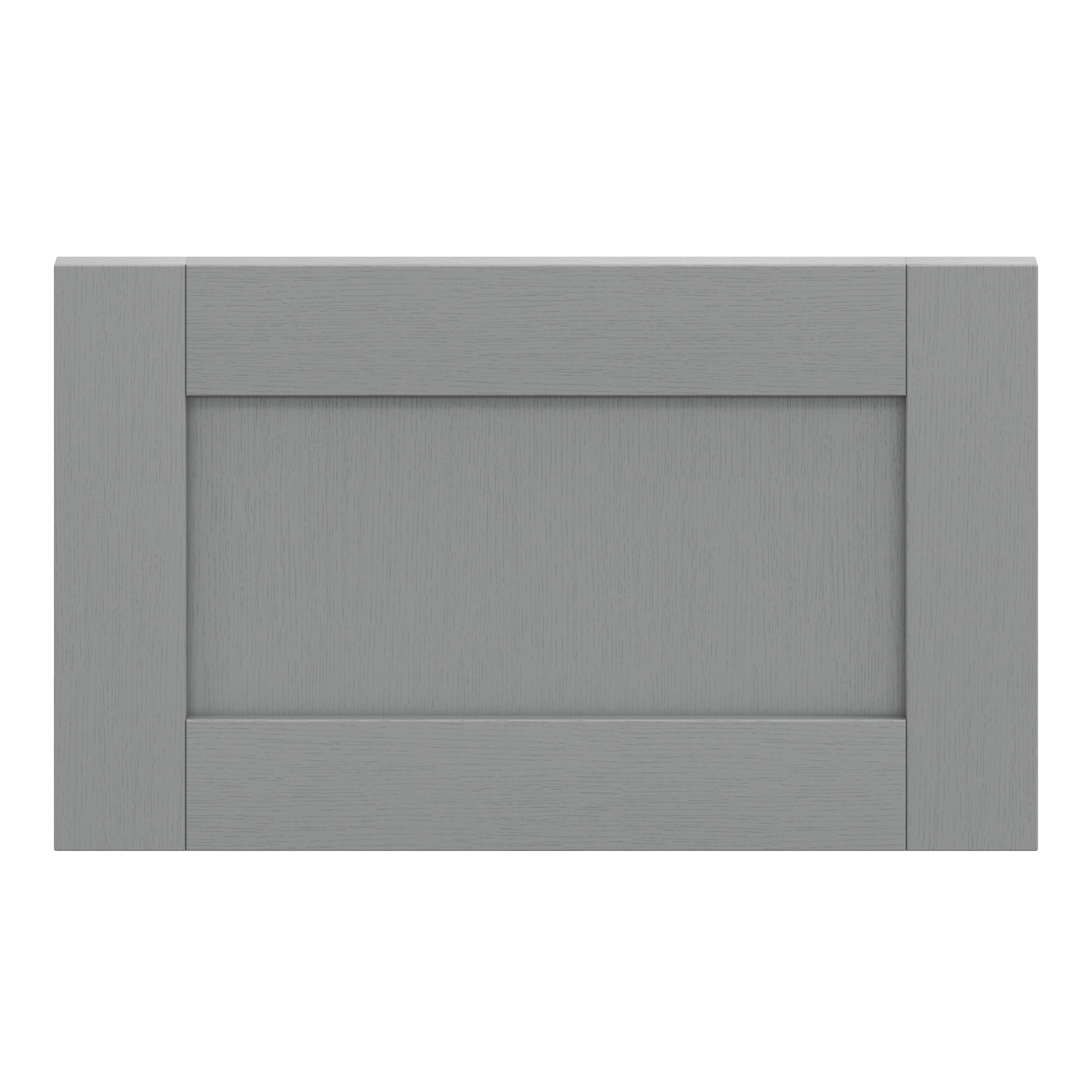 GoodHome Alpinia Matt slate grey wood effect Shaker 2 drawer front, bridging door & bi-fold door 600mm