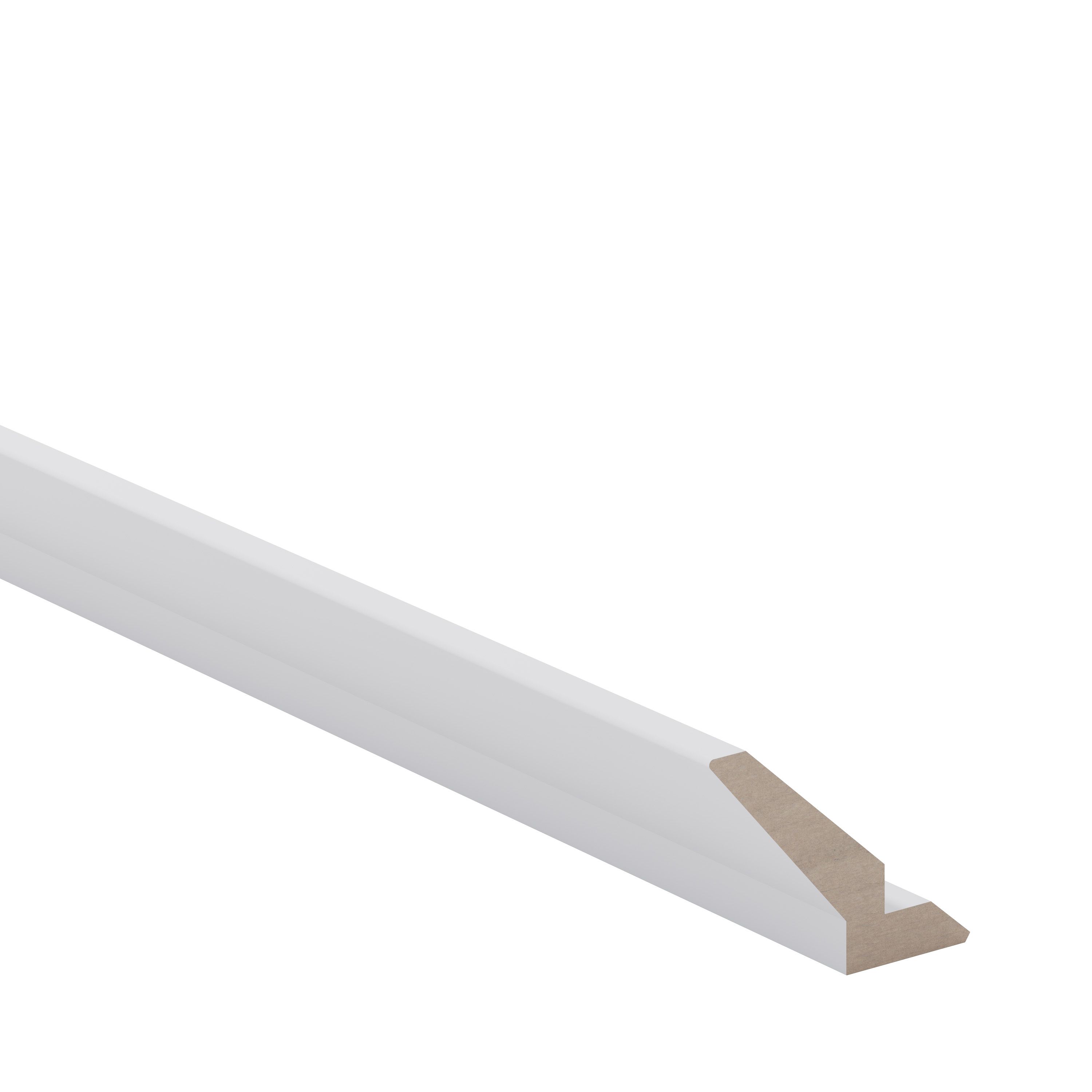 GoodHome Alpinia Matt White Pelmet, (L)2400mm (H)75mm